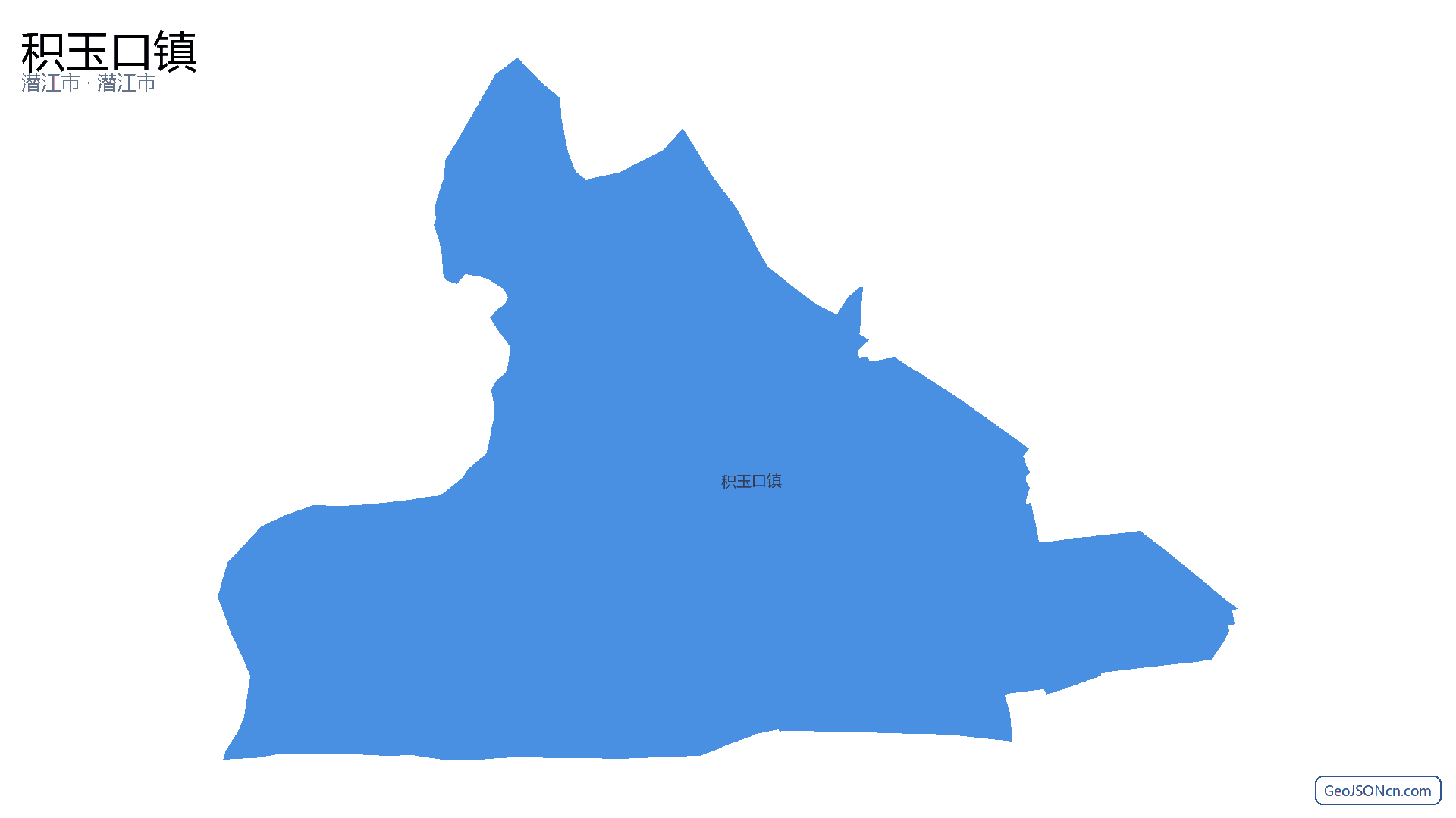 积玉口镇行政区划边界地图(潜江市·潜江市),提供GeoJSON、SHP矢量边界数据下载及高清地图大图(PNG/JPG) - GeoJSONcn.com
