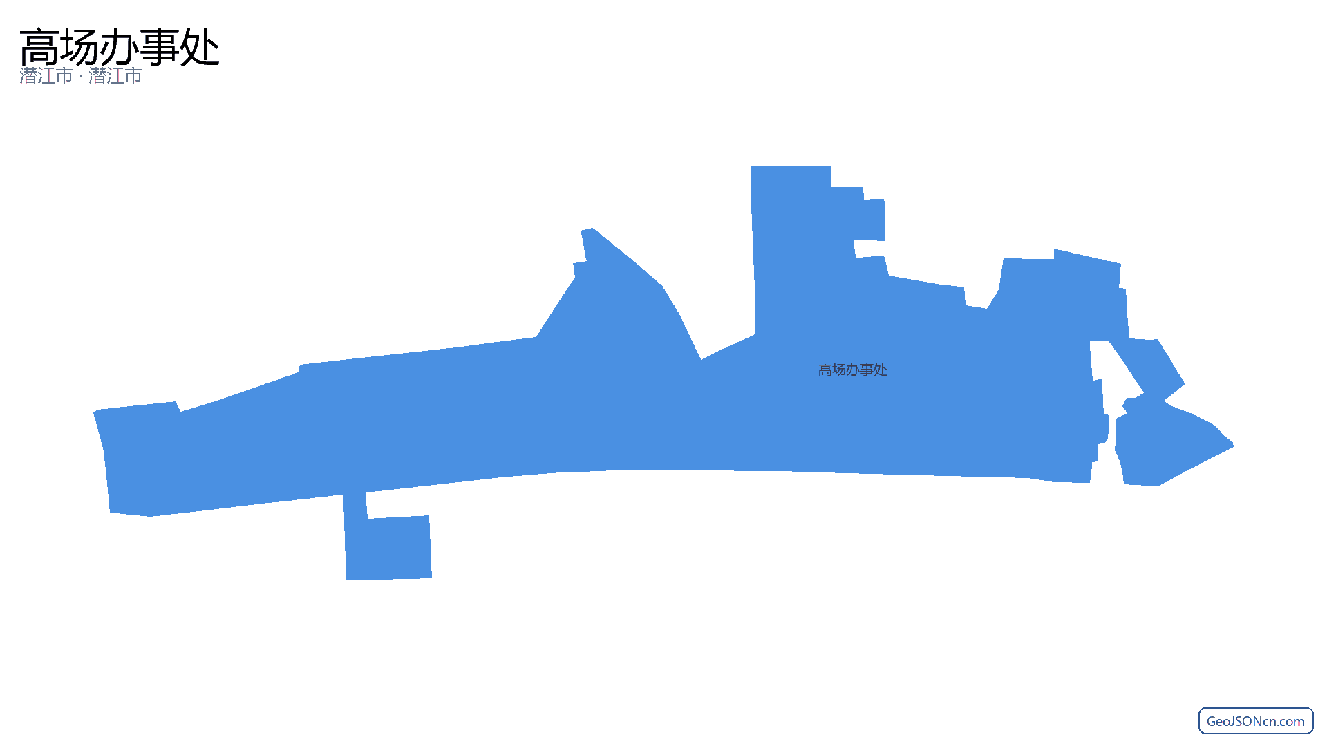 高场办事处行政区划边界地图（潜江市·潜江市）,提供GeoJSON、SHP矢量边界数据下载及高清地图大图(PNG/JPG) - GeoJSONcn.com
