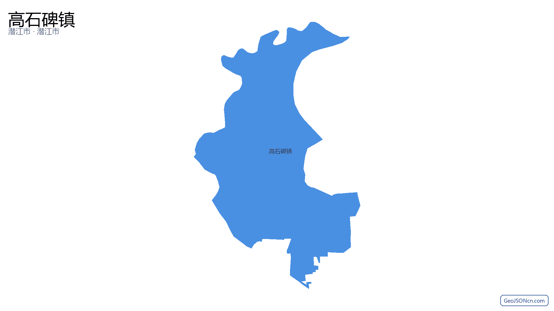 高石碑镇行政区划边界地图(潜江市·潜江市),提供GeoJSON、SHP矢量边界数据下载及高清地图大图(PNG/JPG) - GeoJSONcn.com