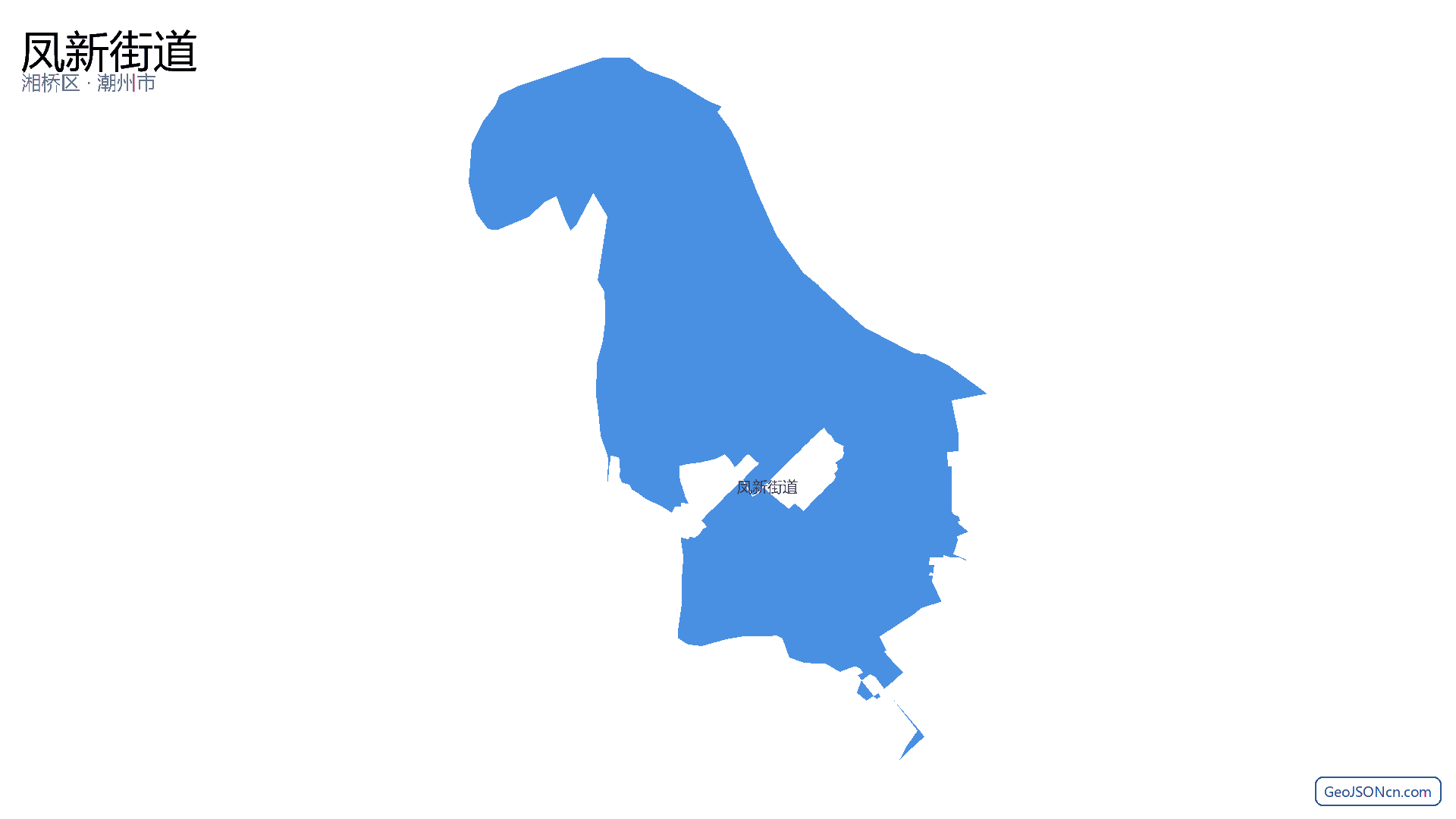 凤新街道行政区划边界地图（湘桥区·潮州市）,提供GeoJSON、SHP矢量边界数据下载及高清地图大图(PNG/JPG) - GeoJSONcn.com
