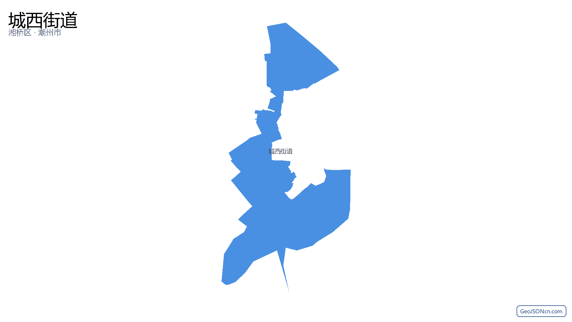 城西街道行政区划边界地图(湘桥区·潮州市),提供GeoJSON、SHP矢量边界数据下载及高清地图大图(PNG/JPG) - GeoJSONcn.com