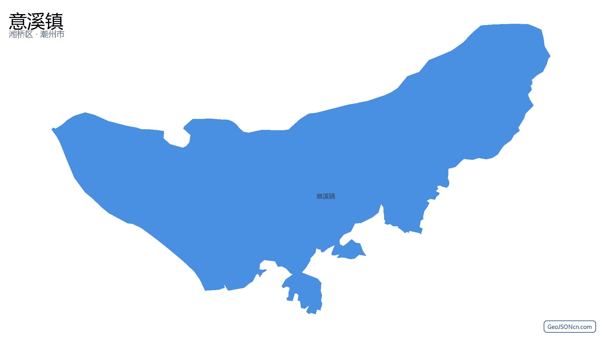 意溪镇行政区划边界地图(湘桥区·潮州市),提供GeoJSON、SHP矢量边界数据下载及高清地图大图(PNG/JPG) - GeoJSONcn.com