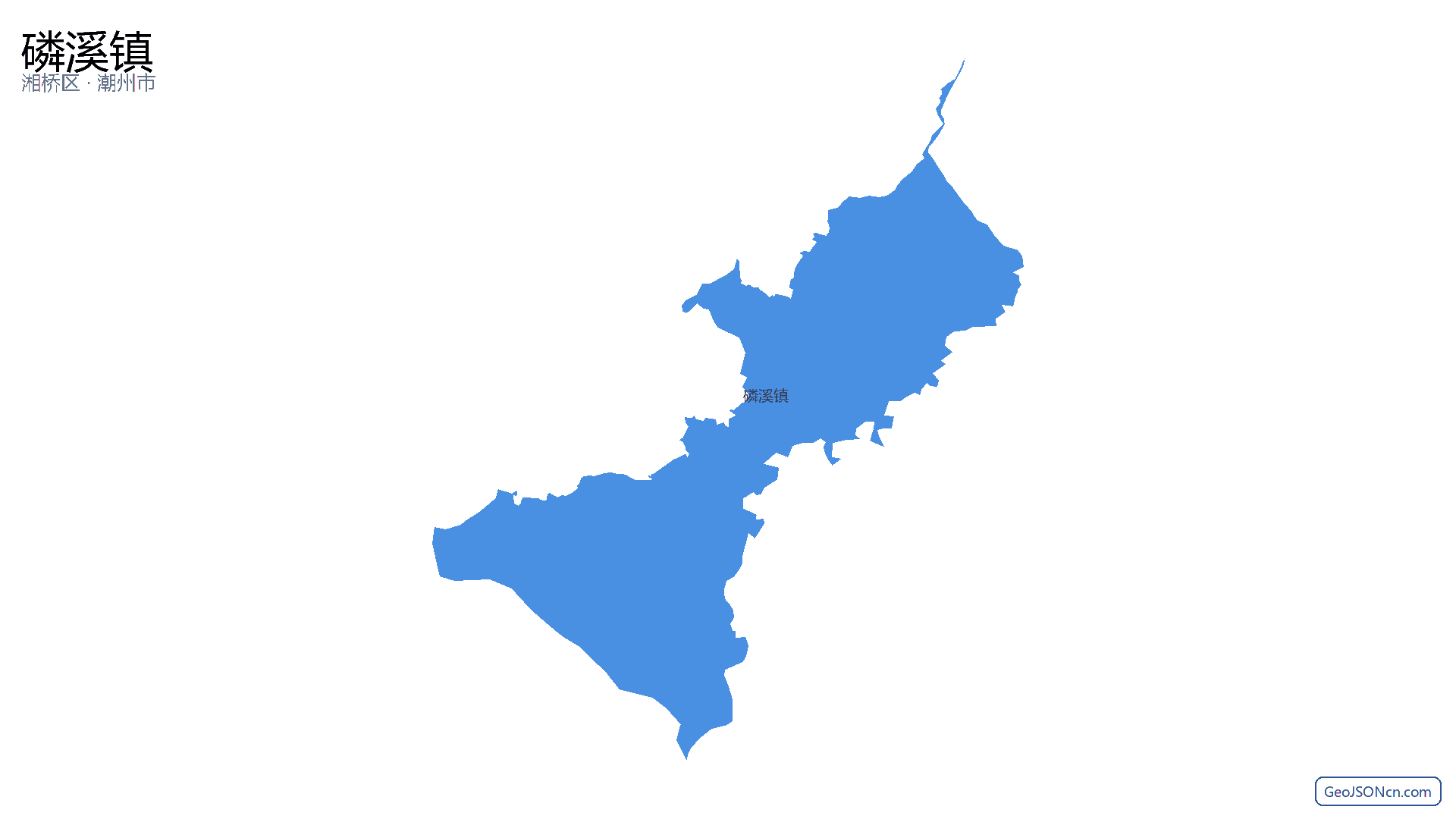 磷溪镇行政区划边界地图（湘桥区·潮州市）,提供GeoJSON、SHP矢量边界数据下载及高清地图大图(PNG/JPG) - GeoJSONcn.com
