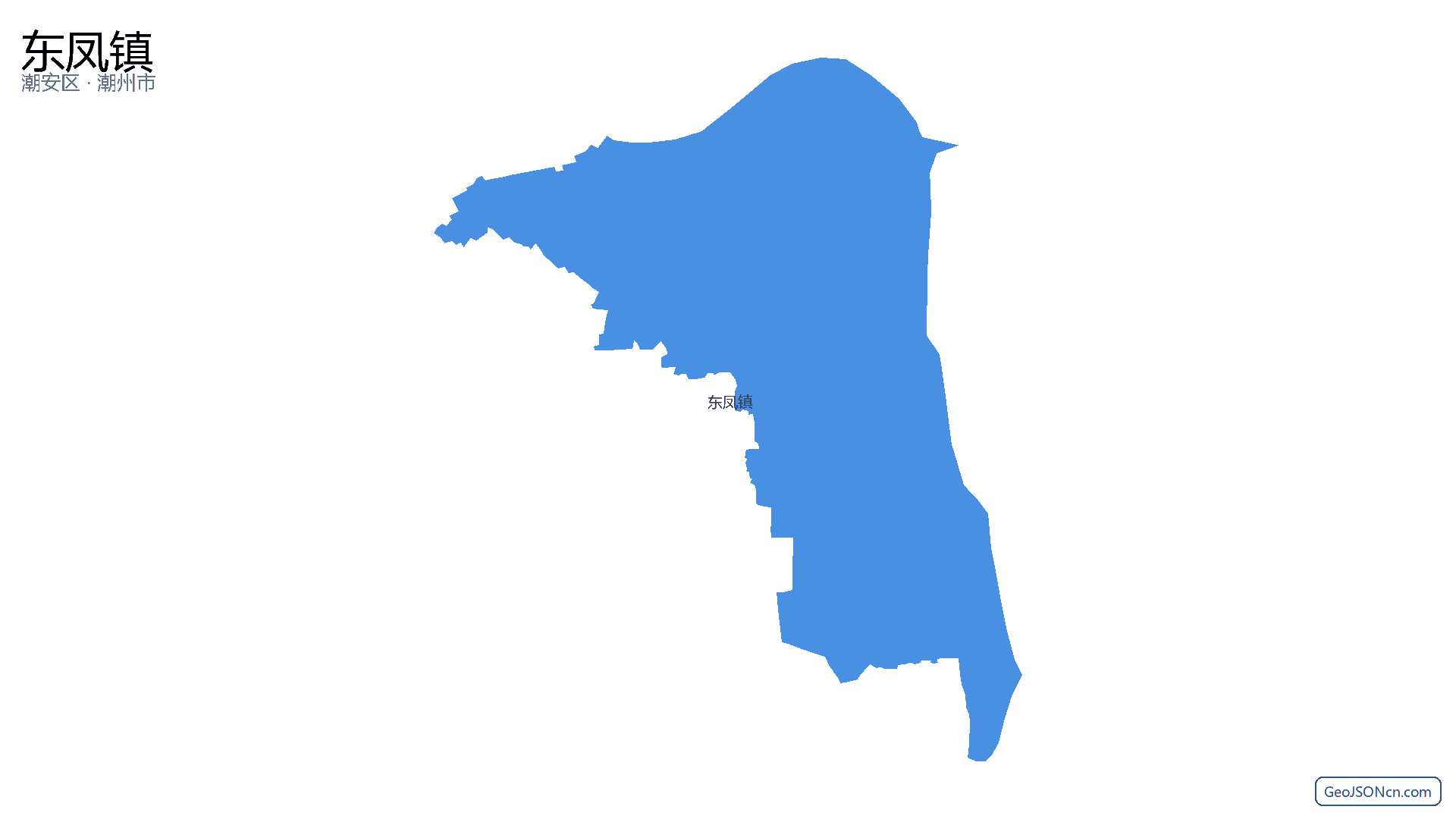 东凤镇行政区划边界地图（潮安区·潮州市）,提供GeoJSON、SHP矢量边界数据下载及高清地图大图(PNG/JPG) - GeoJSONcn.com