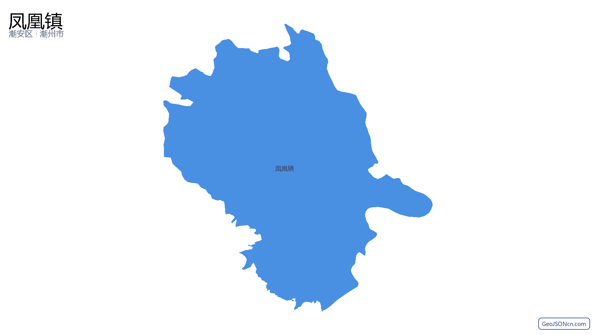 凤凰镇行政区划边界地图（潮安区·潮州市）,提供GeoJSON、SHP矢量边界数据下载及高清地图大图(PNG/JPG) - GeoJSONcn.com