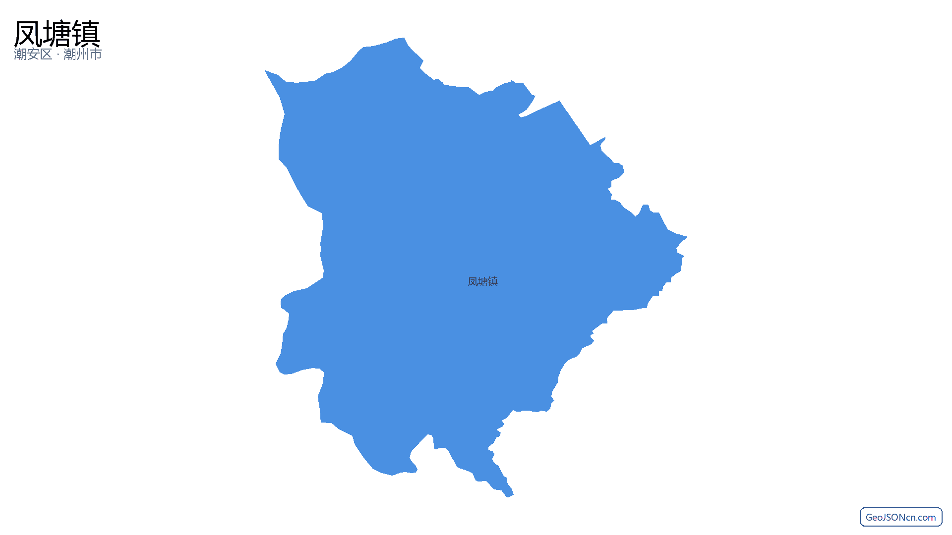 凤塘镇行政区划边界地图（潮安区·潮州市）,提供GeoJSON、SHP矢量边界数据下载及高清地图大图(PNG/JPG) - GeoJSONcn.com
