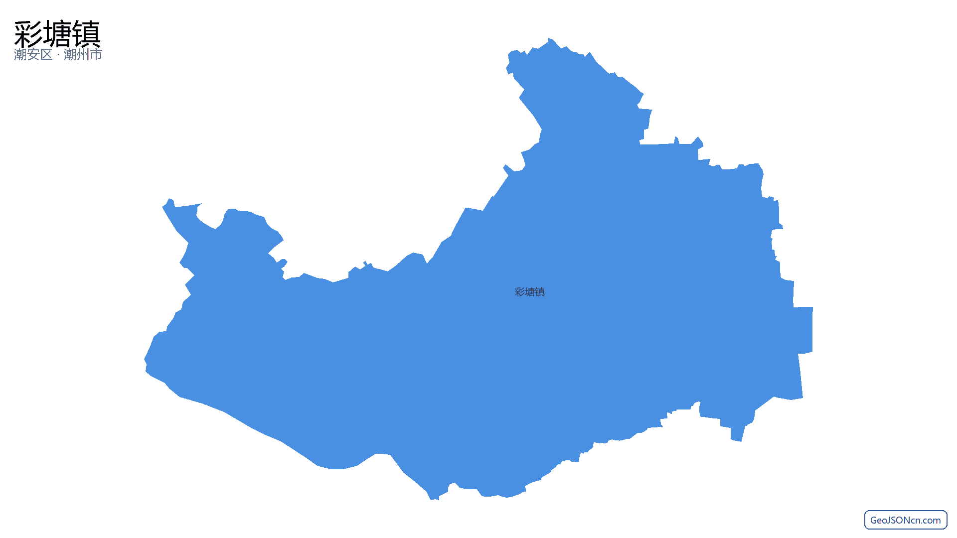 彩塘镇行政区划边界地图（潮安区·潮州市）,提供GeoJSON、SHP矢量边界数据下载及高清地图大图(PNG/JPG) - GeoJSONcn.com