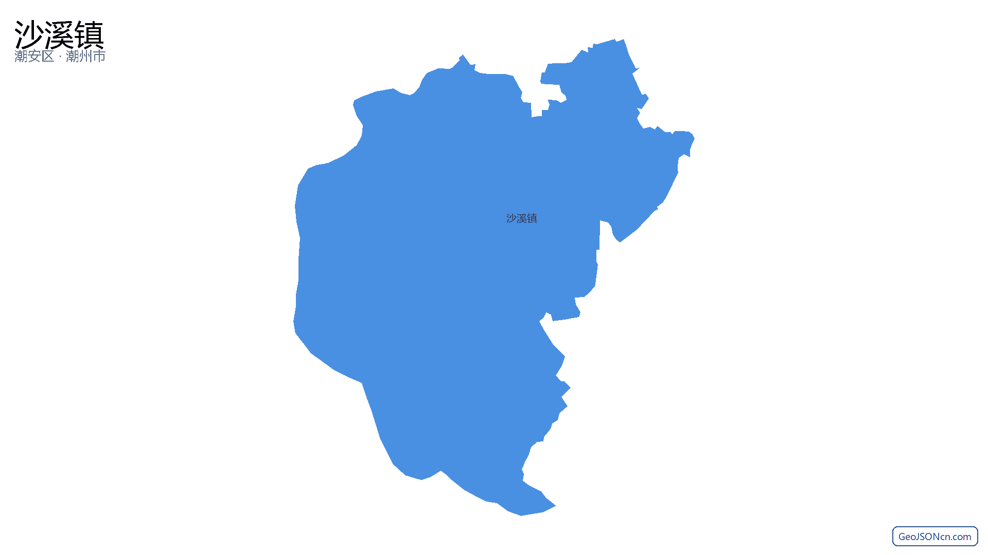 沙溪镇行政区划边界地图（潮安区·潮州市）,提供GeoJSON、SHP矢量边界数据下载及高清地图大图(PNG/JPG) - GeoJSONcn.com