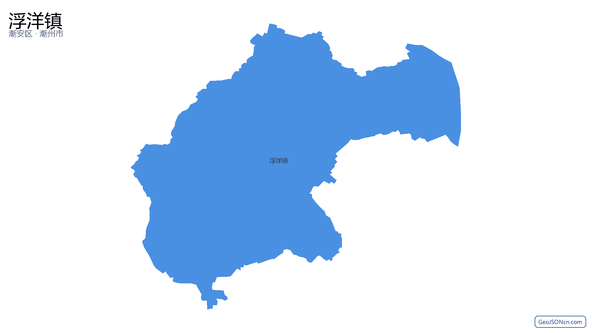 浮洋镇行政区划边界地图（潮安区·潮州市）,提供GeoJSON、SHP矢量边界数据下载及高清地图大图(PNG/JPG) - GeoJSONcn.com