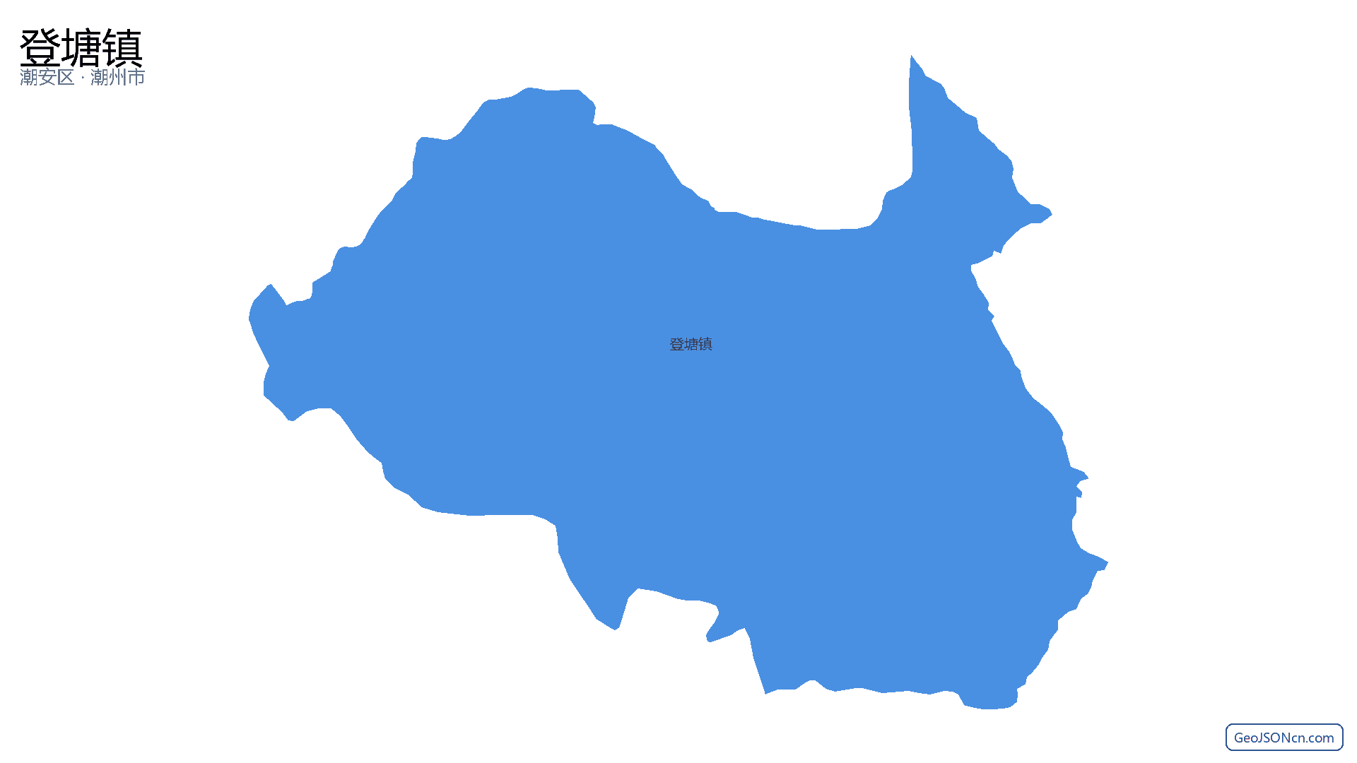 登塘镇行政区划边界地图（潮安区·潮州市）,提供GeoJSON、SHP矢量边界数据下载及高清地图大图(PNG/JPG) - GeoJSONcn.com