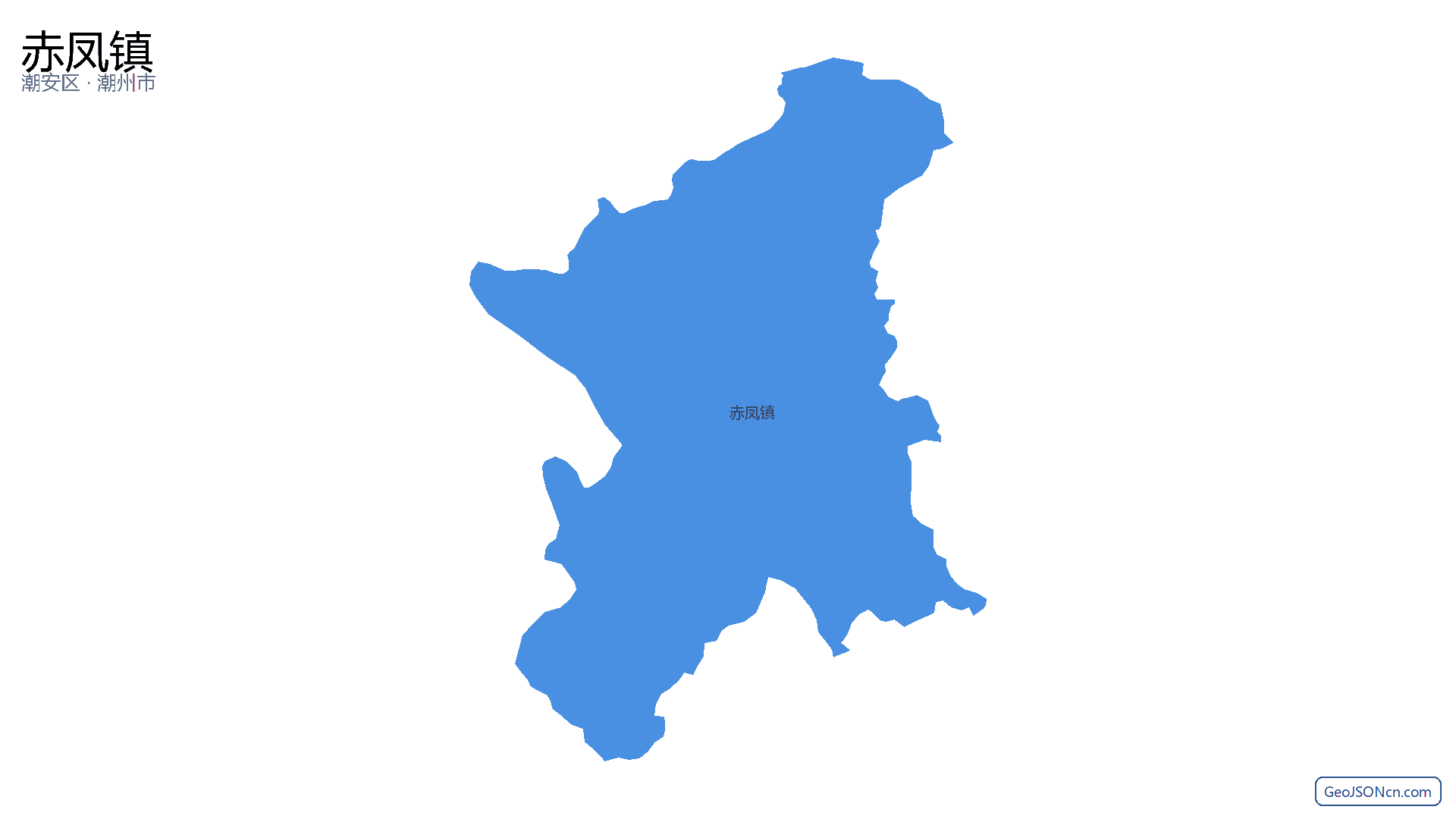 赤凤镇行政区划边界地图（潮安区·潮州市）,提供GeoJSON、SHP矢量边界数据下载及高清地图大图(PNG/JPG) - GeoJSONcn.com