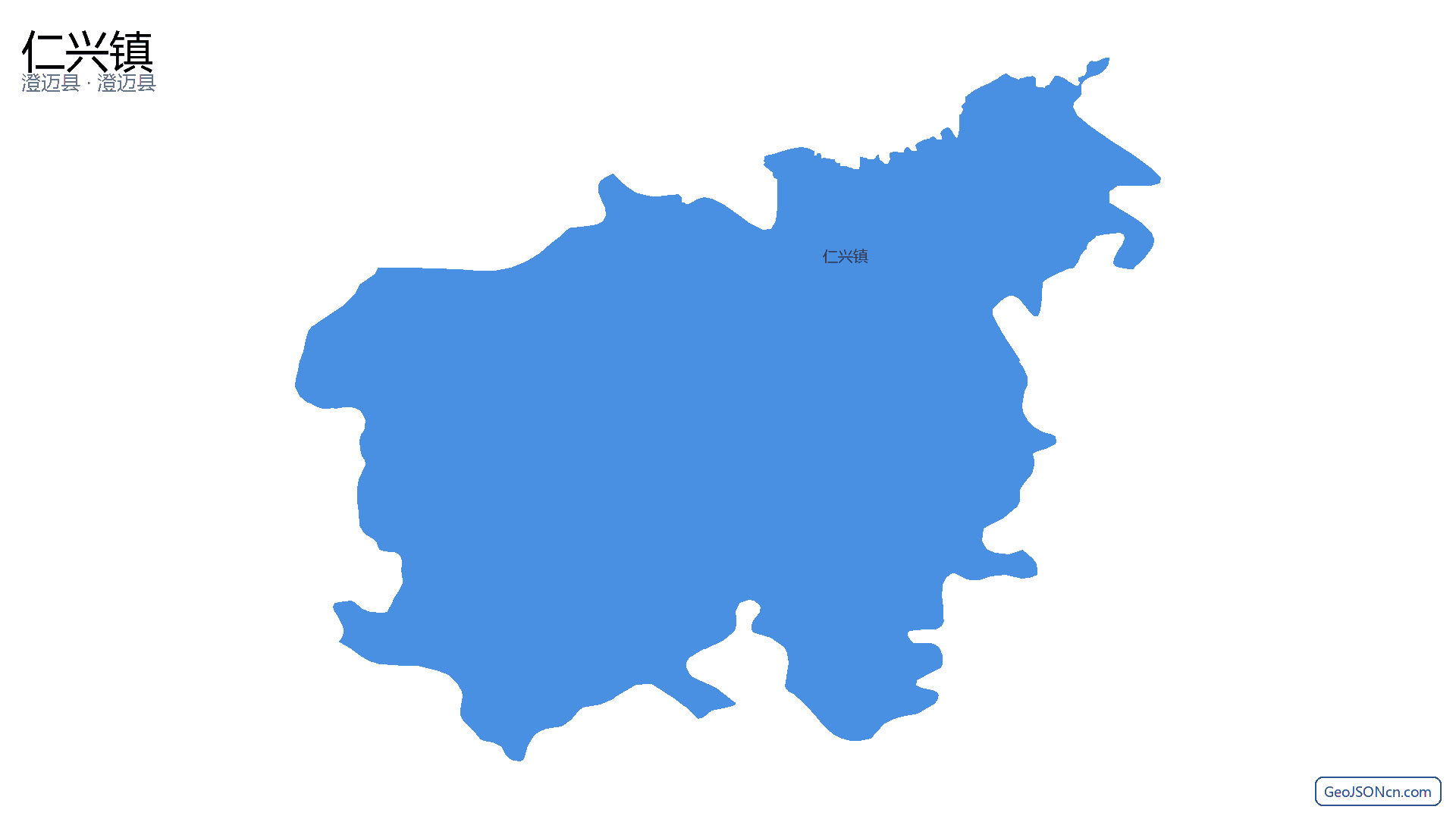 仁兴镇行政区划边界地图（澄迈县·澄迈县）,提供GeoJSON、SHP矢量边界数据下载及高清地图大图(PNG/JPG) - GeoJSONcn.com