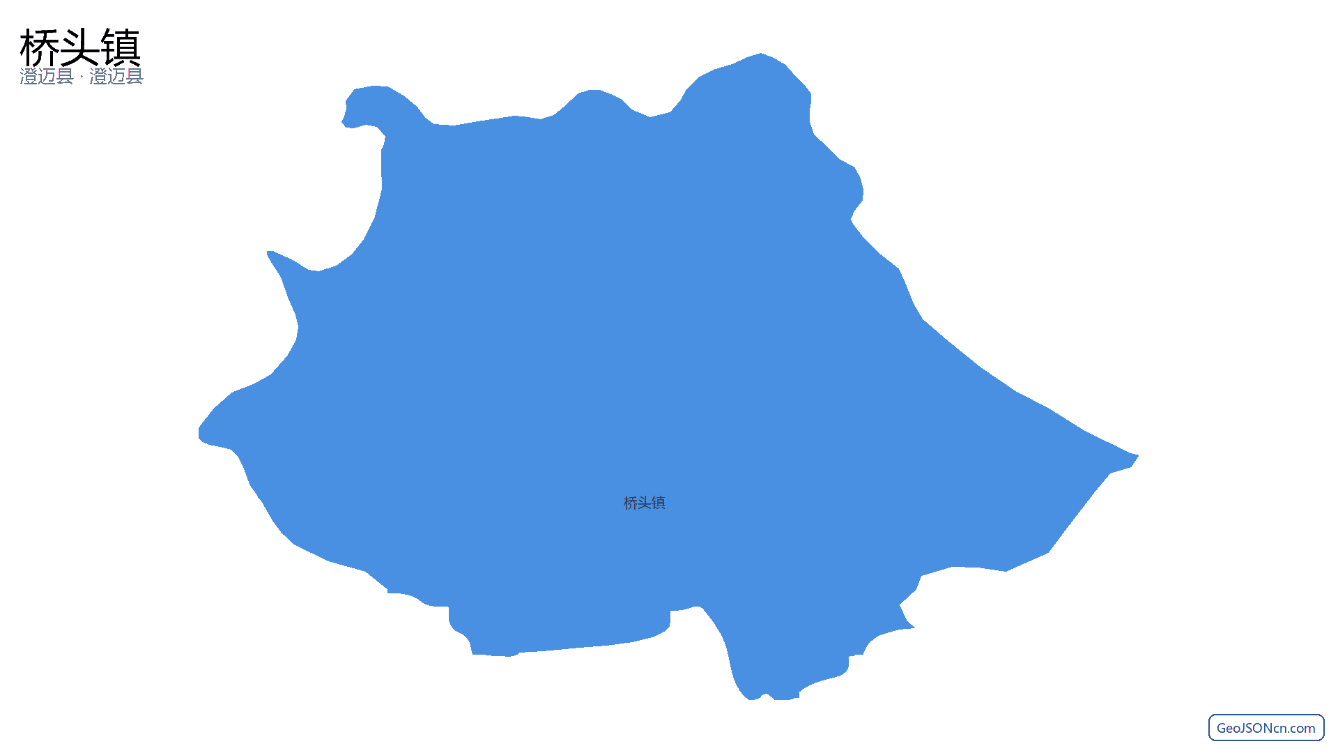 桥头镇行政区划边界地图（澄迈县·澄迈县）,提供GeoJSON、SHP矢量边界数据下载及高清地图大图(PNG/JPG) - GeoJSONcn.com