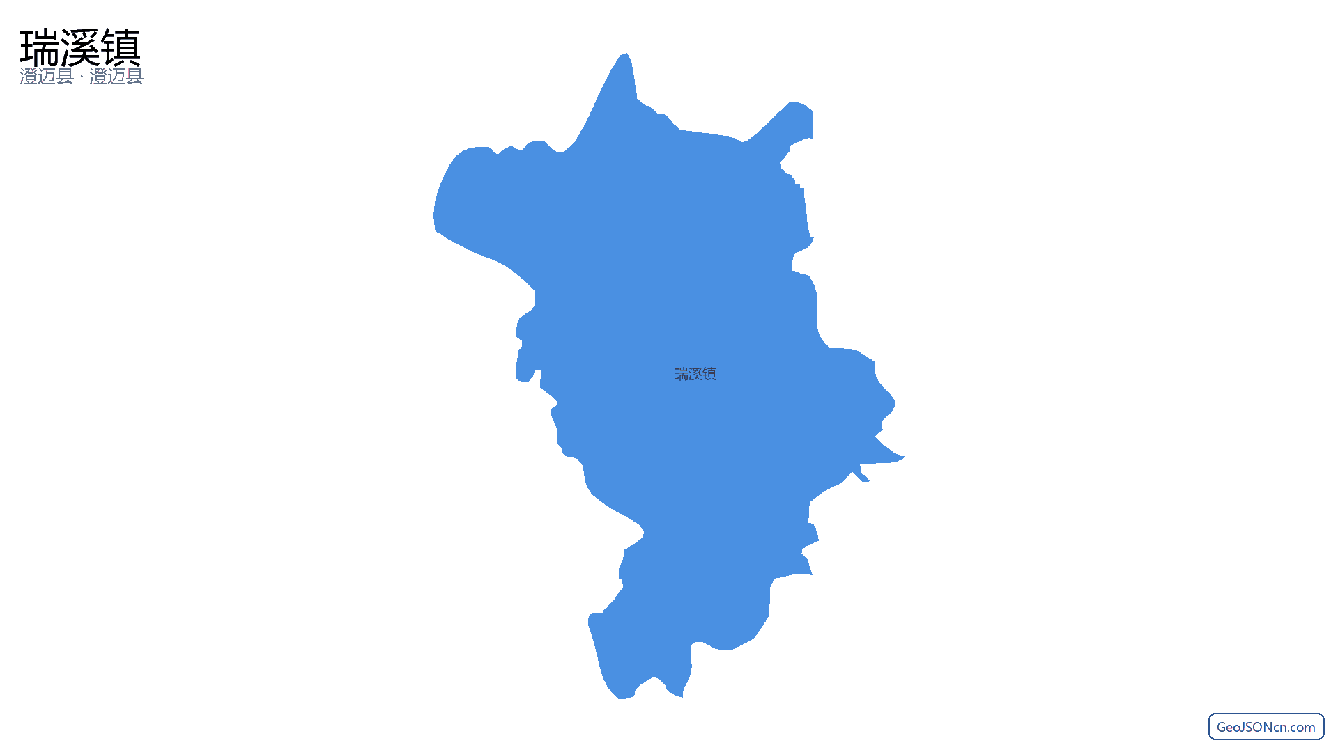 瑞溪镇行政区划边界地图（澄迈县·澄迈县）,提供GeoJSON、SHP矢量边界数据下载及高清地图大图(PNG/JPG) - GeoJSONcn.com