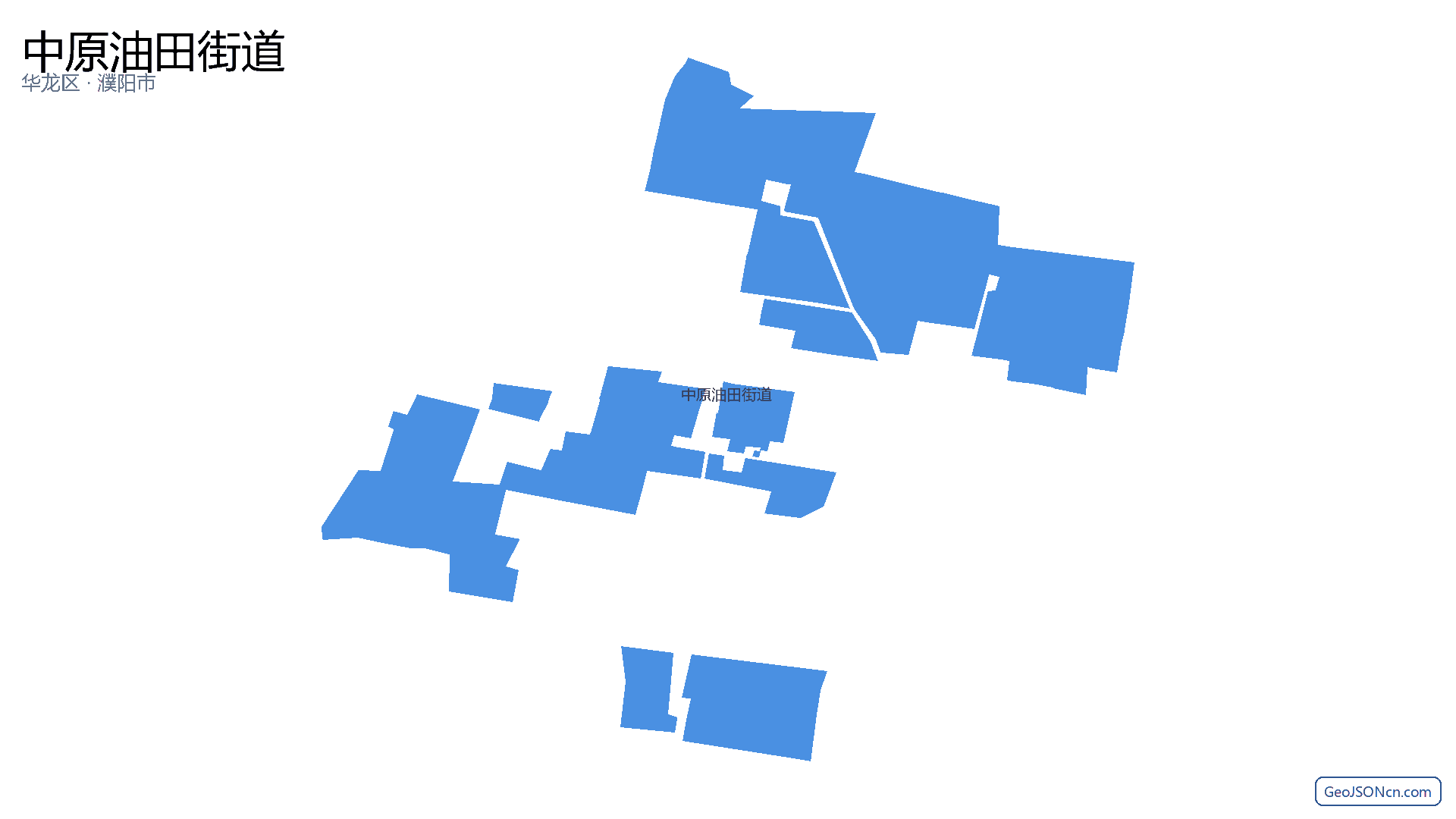 中原油田街道行政区划边界地图（华龙区·濮阳市）,提供GeoJSON、SHP矢量边界数据下载及高清地图大图(PNG/JPG) - GeoJSONcn.com