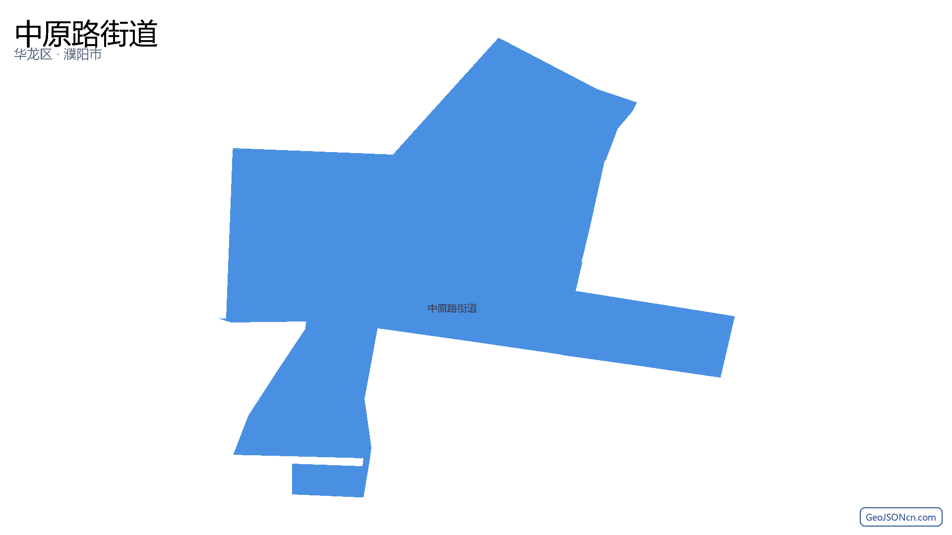 中原路街道行政区划边界地图(华龙区·濮阳市),提供GeoJSON、SHP矢量边界数据下载及高清地图大图(PNG/JPG) - GeoJSONcn.com