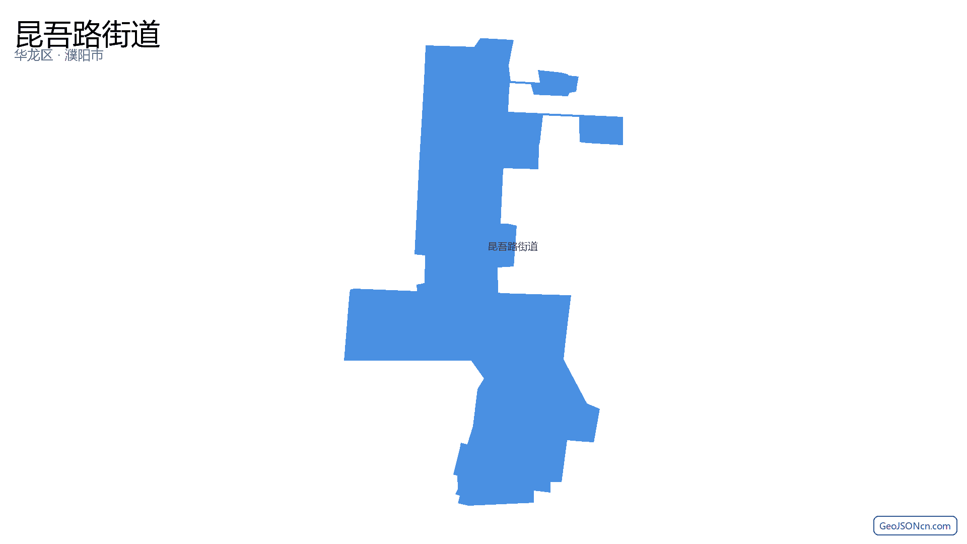 昆吾路街道行政区划边界地图（华龙区·濮阳市）,提供GeoJSON、SHP矢量边界数据下载及高清地图大图(PNG/JPG) - GeoJSONcn.com