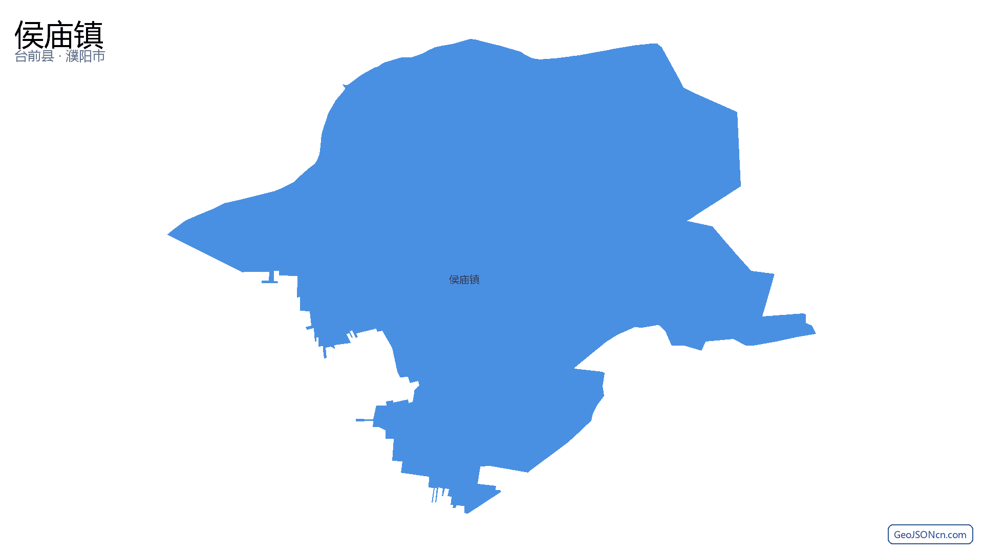 侯庙镇行政区划边界地图（台前县·濮阳市）,提供GeoJSON、SHP矢量边界数据下载及高清地图大图(PNG/JPG) - GeoJSONcn.com