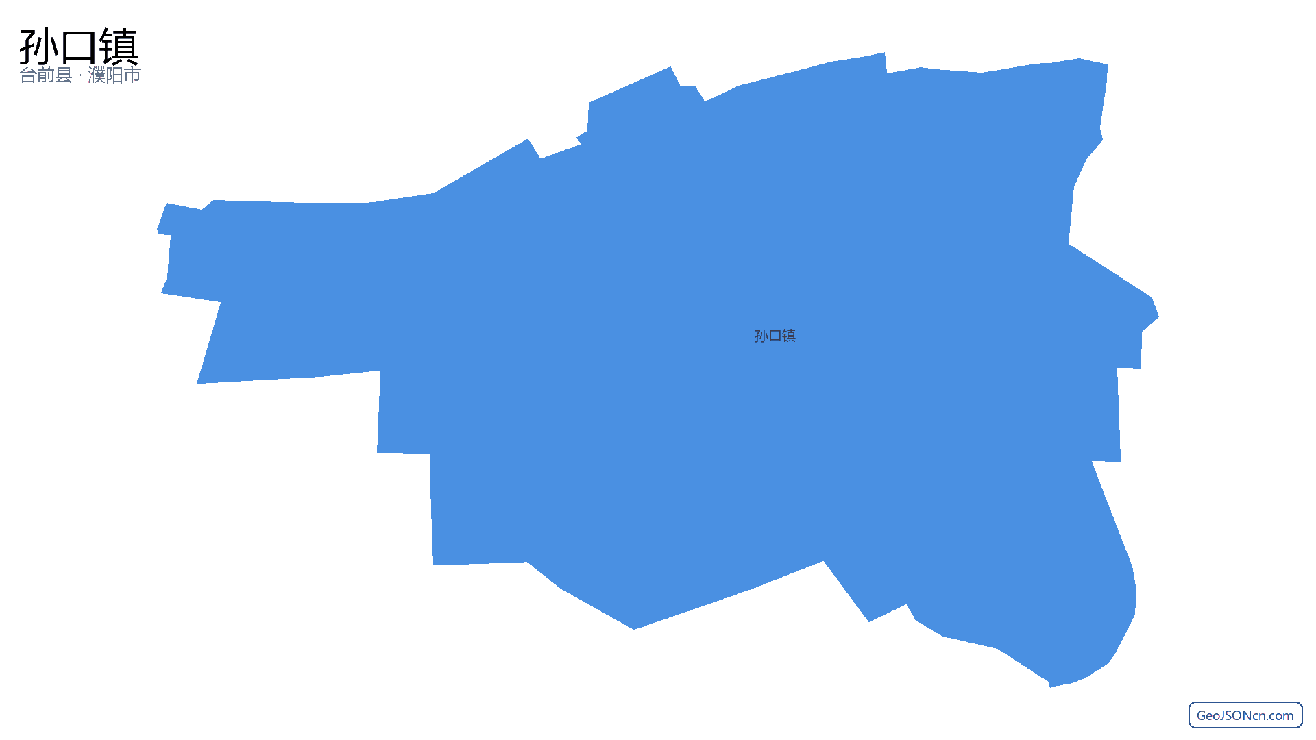 孙口镇行政区划边界地图（台前县·濮阳市）,提供GeoJSON、SHP矢量边界数据下载及高清地图大图(PNG/JPG) - GeoJSONcn.com