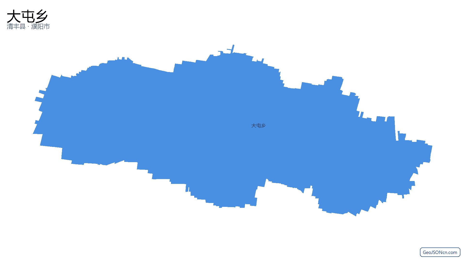 大屯乡行政区划边界地图（清丰县·濮阳市）,提供GeoJSON、SHP矢量边界数据下载及高清地图大图(PNG/JPG) - GeoJSONcn.com
