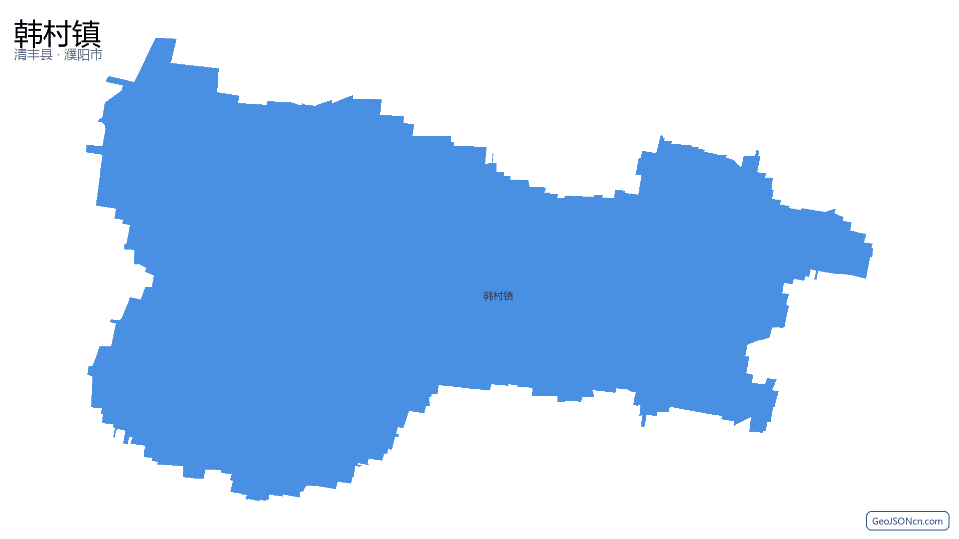 韩村镇行政区划边界地图（清丰县·濮阳市）,提供GeoJSON、SHP矢量边界数据下载及高清地图大图(PNG/JPG) - GeoJSONcn.com