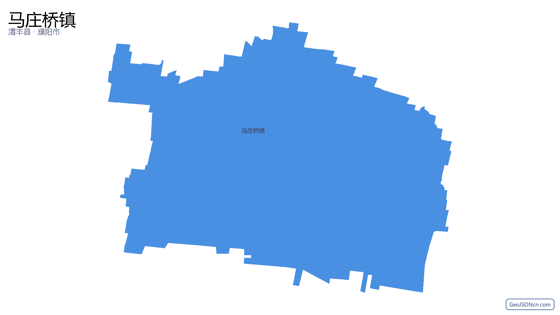 马庄桥镇行政区划边界地图（清丰县·濮阳市）,提供GeoJSON、SHP矢量边界数据下载及高清地图大图(PNG/JPG) - GeoJSONcn.com