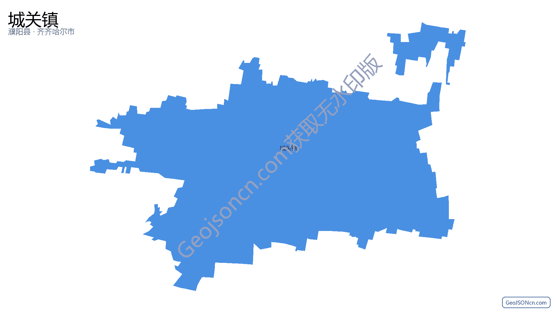 城关镇行政区划边界地图（濮阳县·濮阳市）,提供GeoJSON、SHP矢量边界数据下载及高清地图大图(PNG/JPG) - GeoJSONcn.com