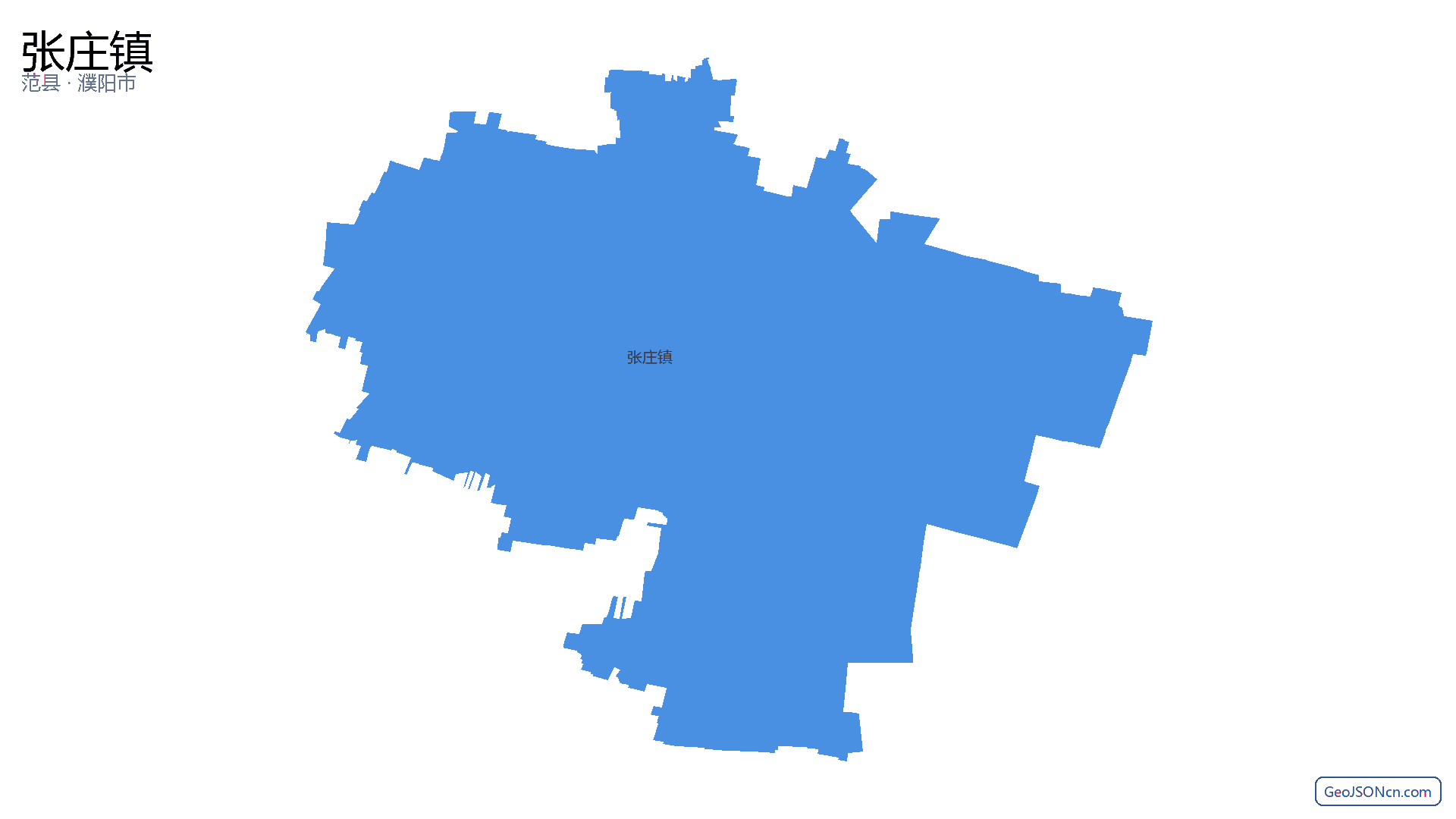 张庄镇行政区划边界地图（范县·濮阳市）,提供GeoJSON、SHP矢量边界数据下载及高清地图大图(PNG/JPG) - GeoJSONcn.com