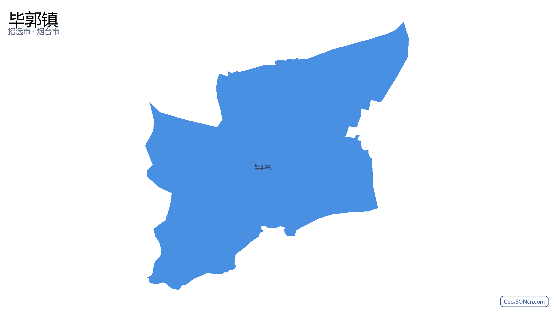 毕郭镇行政区划边界地图（招远市·烟台市）,提供GeoJSON、SHP矢量边界数据下载及高清地图大图(PNG/JPG) - GeoJSONcn.com