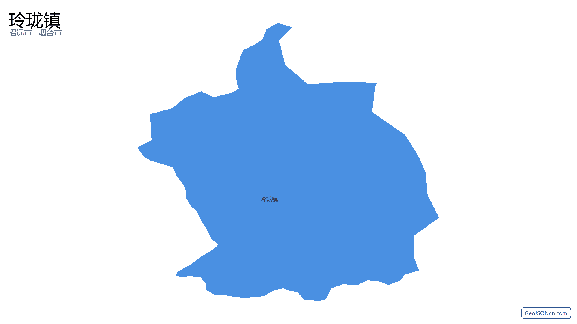 玲珑镇行政区划边界地图（招远市·烟台市）,提供GeoJSON、SHP矢量边界数据下载及高清地图大图(PNG/JPG) - GeoJSONcn.com