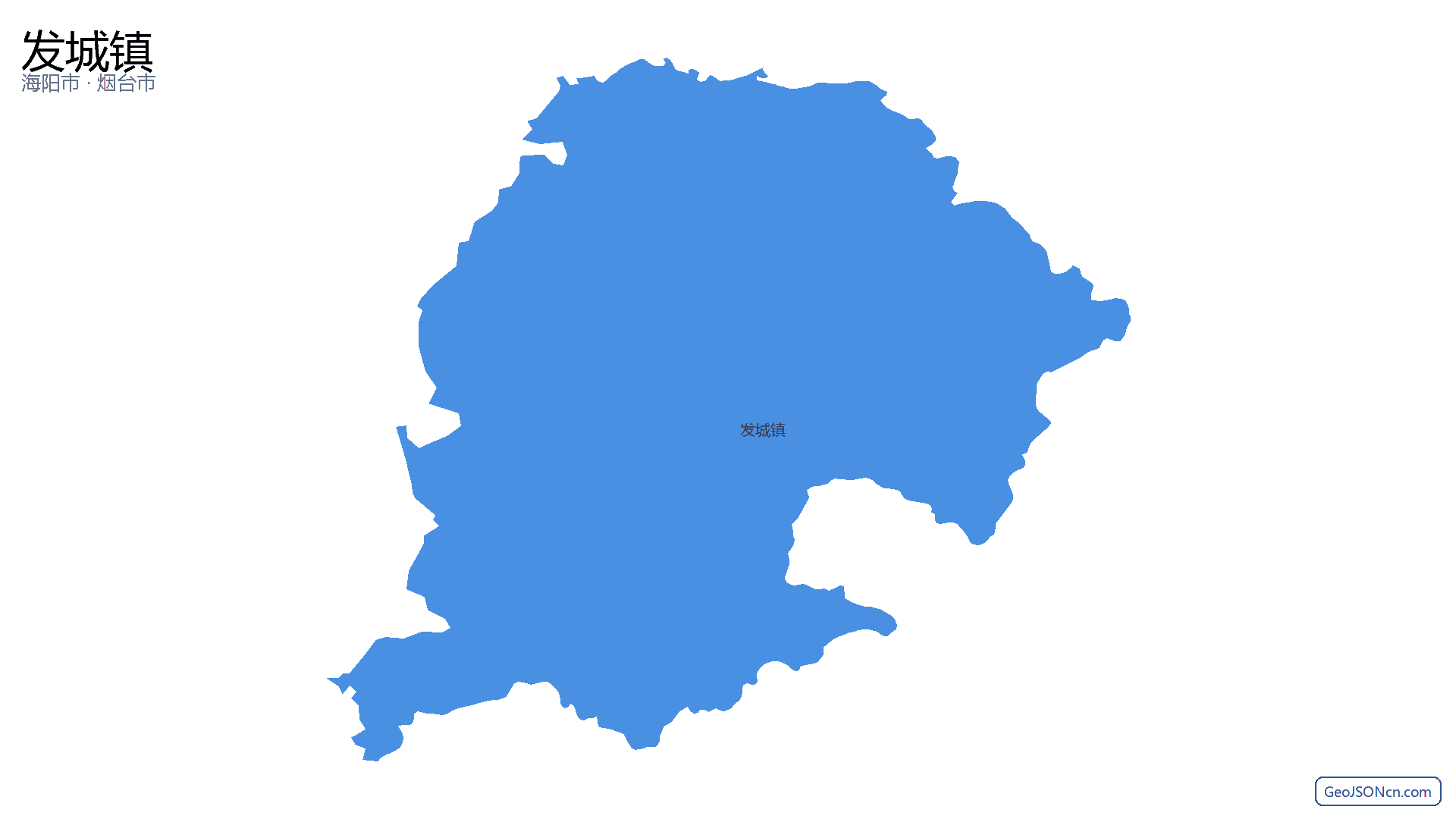 发城镇行政区划边界地图(海阳市·烟台市),提供GeoJSON、SHP矢量边界数据下载及高清地图大图(PNG/JPG) - GeoJSONcn.com