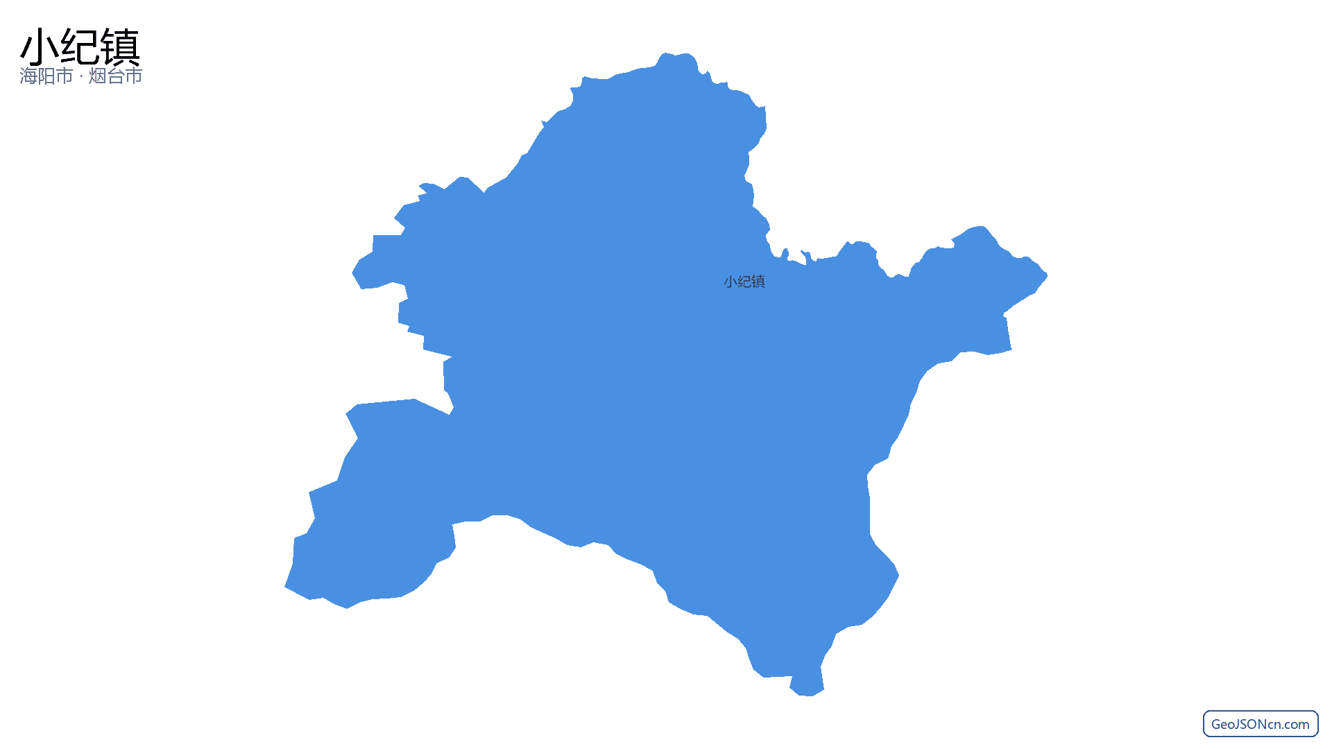 小纪镇行政区划边界地图（海阳市·烟台市）,提供GeoJSON、SHP矢量边界数据下载及高清地图大图(PNG/JPG) - GeoJSONcn.com