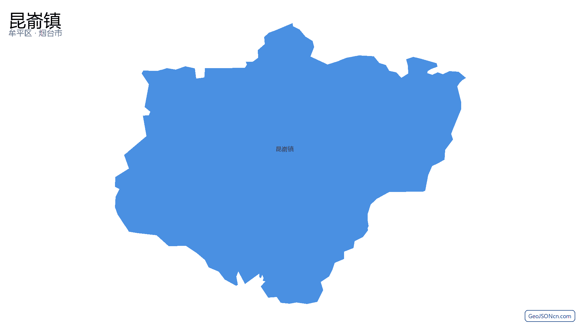 昆嵛镇行政区划边界地图（牟平区·烟台市）,提供GeoJSON、SHP矢量边界数据下载及高清地图大图(PNG/JPG) - GeoJSONcn.com
