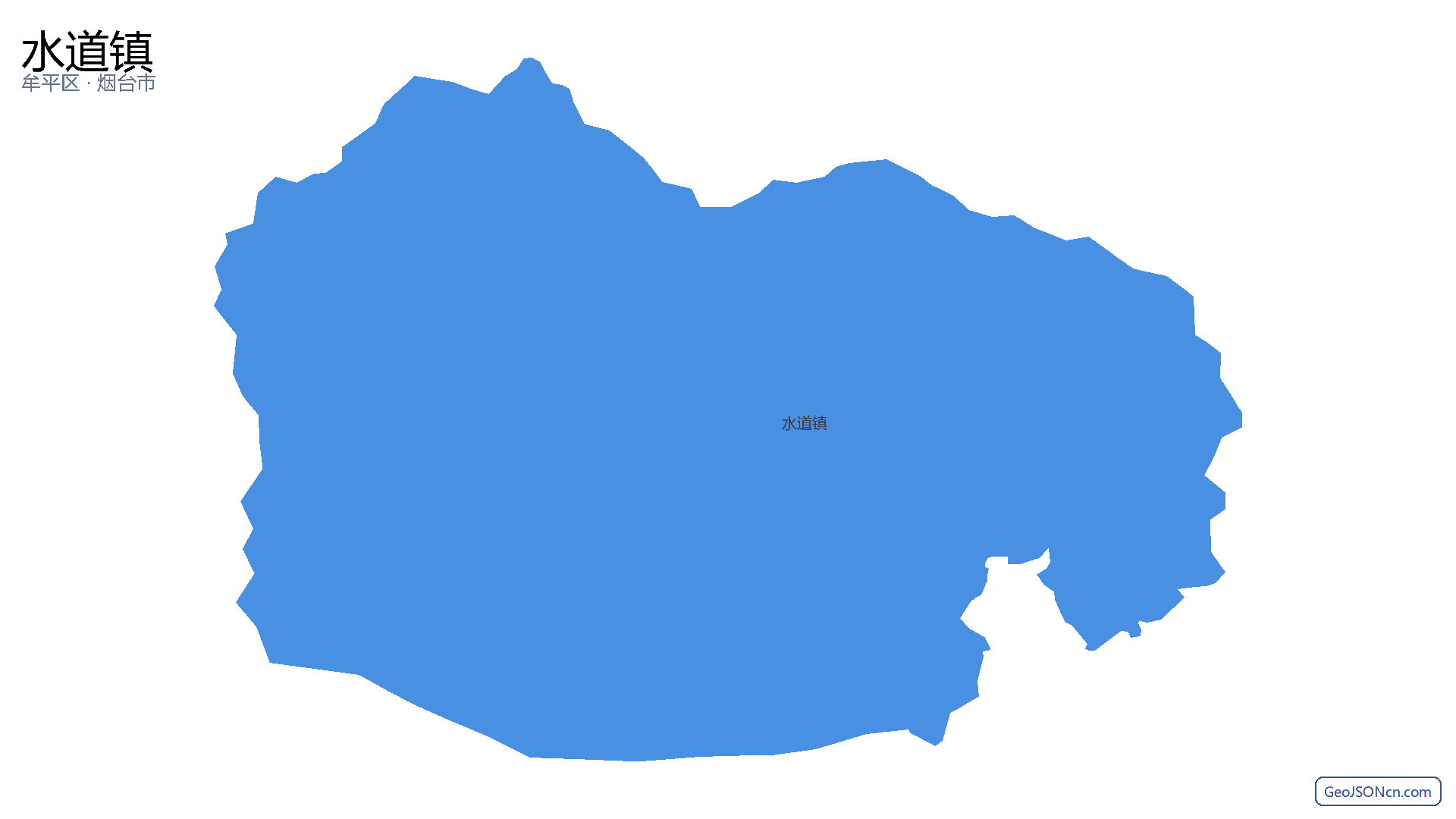 水道镇行政区划边界地图(牟平区·烟台市),提供GeoJSON、SHP矢量边界数据下载及高清地图大图(PNG/JPG) - GeoJSONcn.com