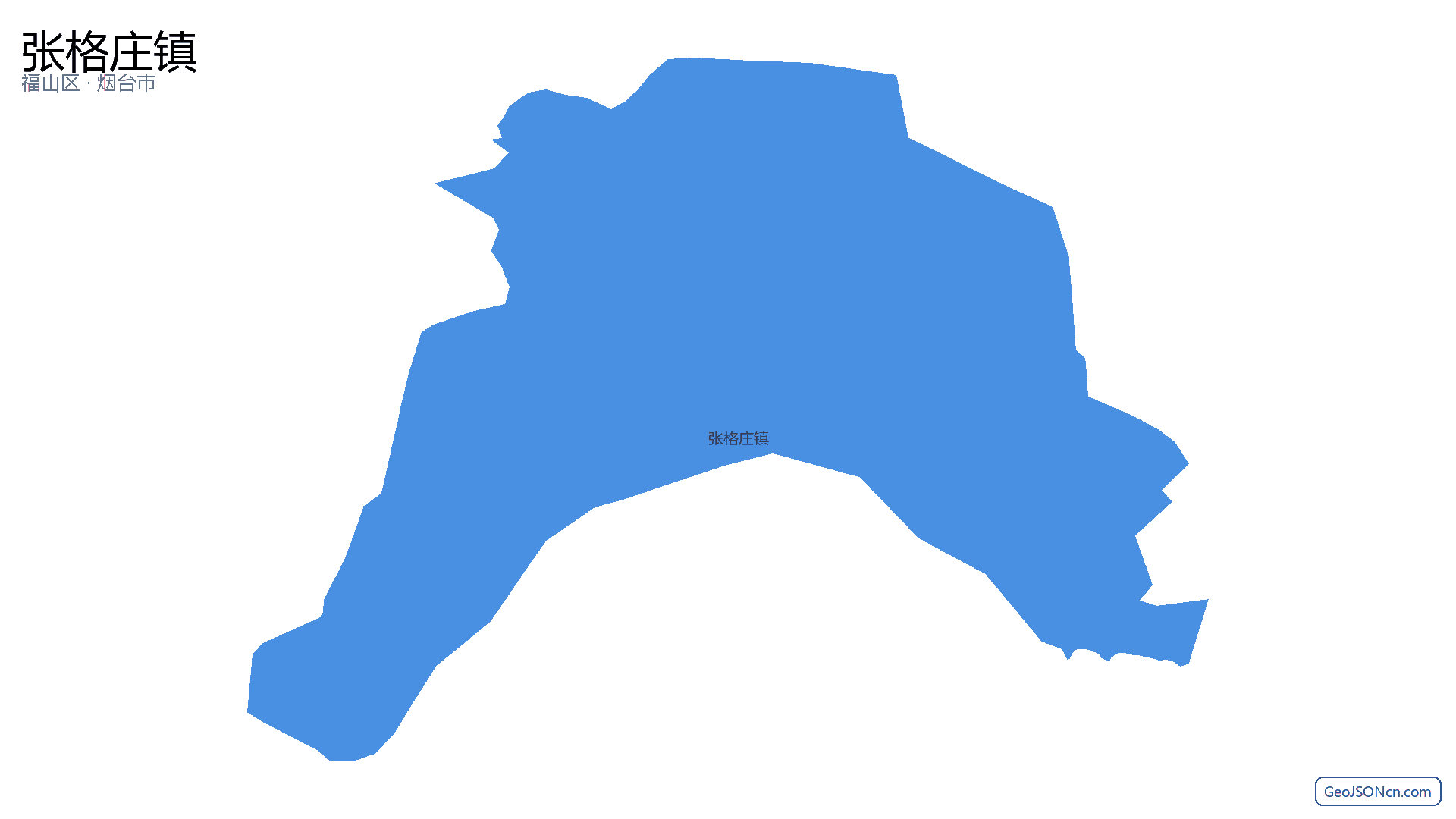 张格庄镇行政区划边界地图(福山区·烟台市),提供GeoJSON、SHP矢量边界数据下载及高清地图大图(PNG/JPG) - GeoJSONcn.com