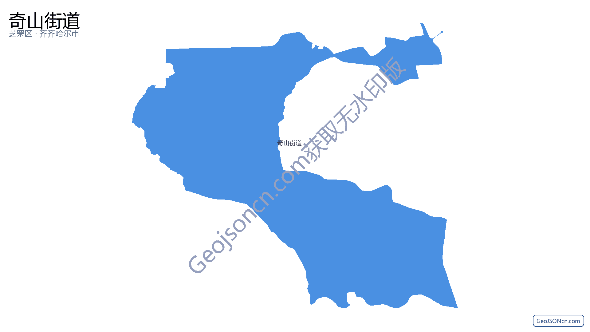 奇山街道行政区划边界地图（芝罘区·烟台市）,提供GeoJSON、SHP矢量边界数据下载及高清地图大图(PNG/JPG) - GeoJSONcn.com