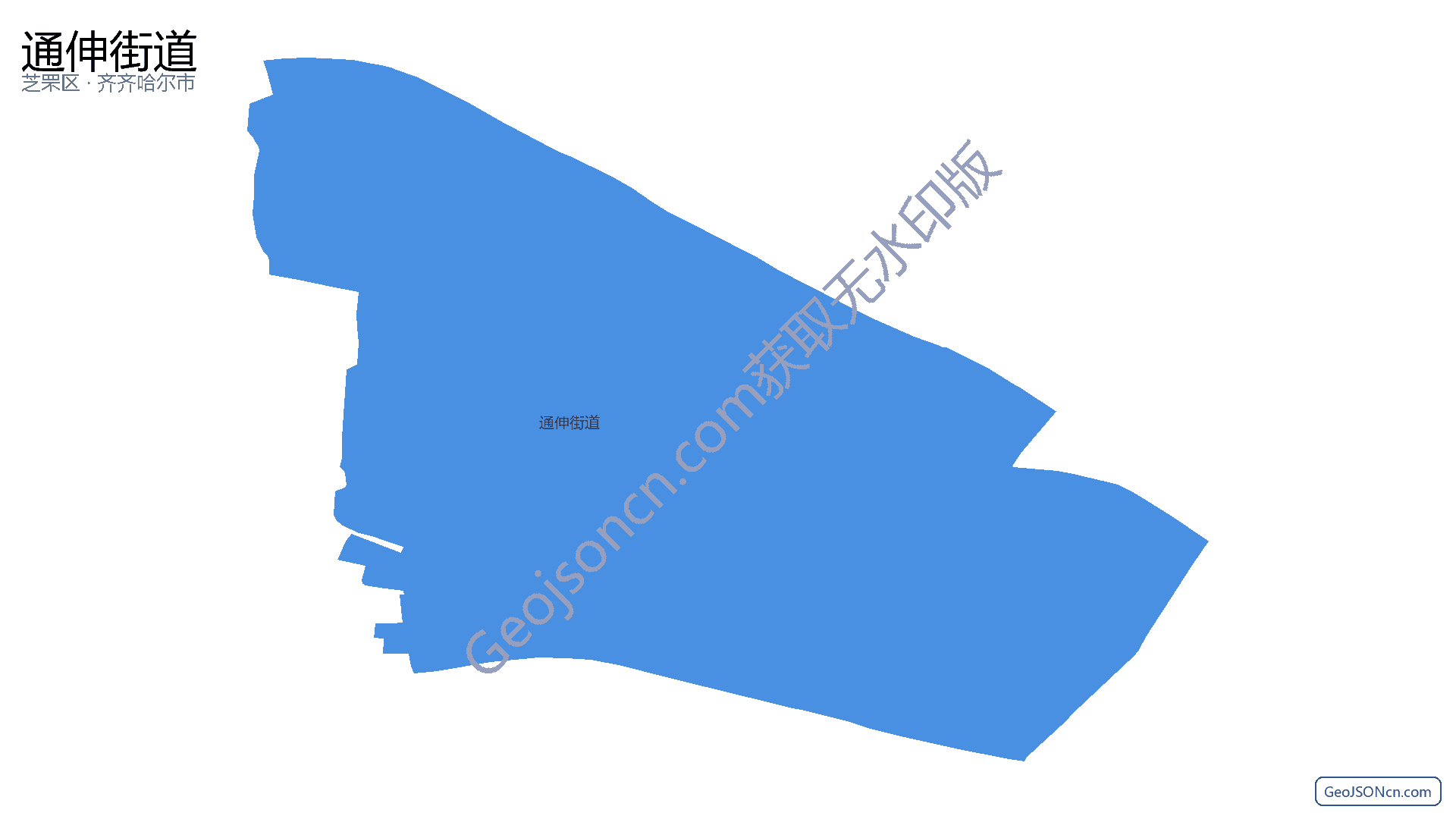 通伸街道行政区划边界地图（芝罘区·烟台市）,提供GeoJSON、SHP矢量边界数据下载及高清地图大图(PNG/JPG) - GeoJSONcn.com