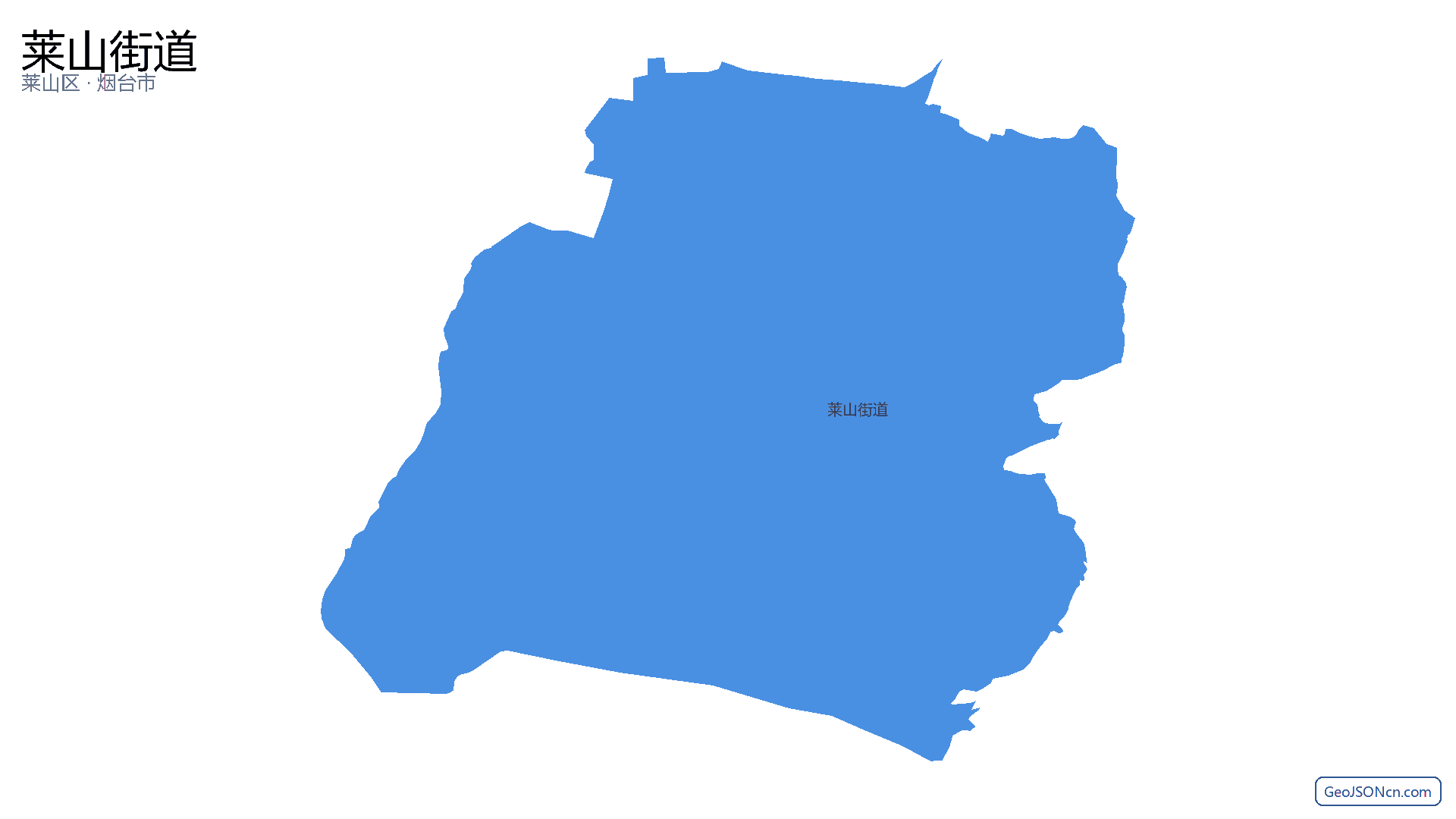 莱山街道行政区划边界地图（莱山区·烟台市）,提供GeoJSON、SHP矢量边界数据下载及高清地图大图(PNG/JPG) - GeoJSONcn.com