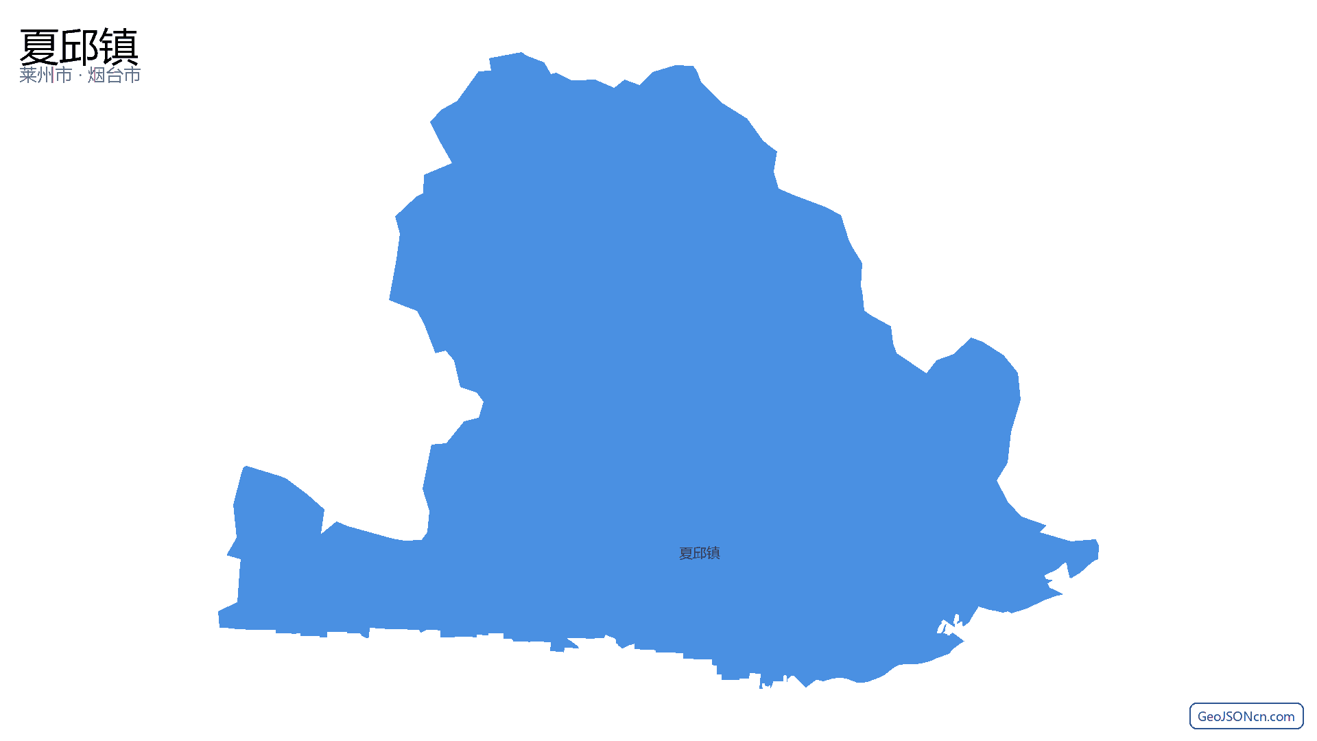 夏邱镇行政区划边界地图(莱州市·烟台市),提供GeoJSON、SHP矢量边界数据下载及高清地图大图(PNG/JPG) - GeoJSONcn.com