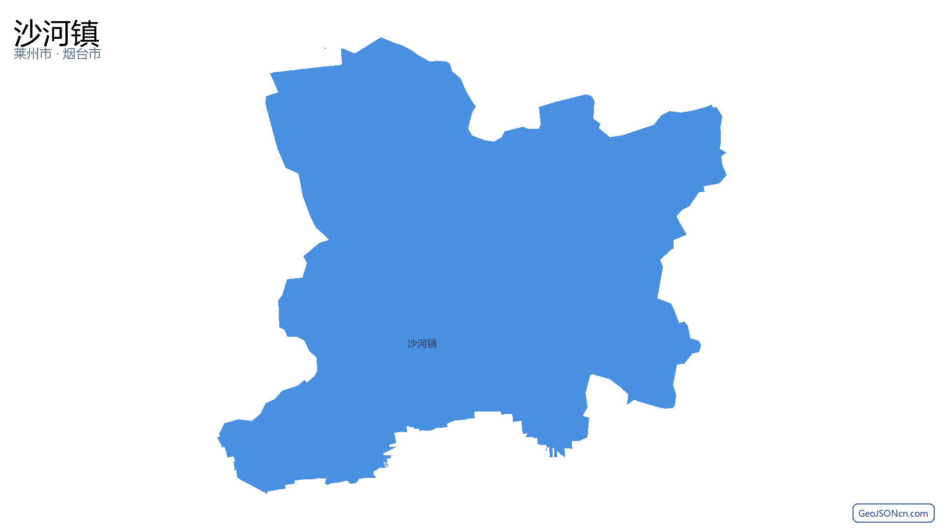 沙河镇行政区划边界地图(莱州市·烟台市),提供GeoJSON、SHP矢量边界数据下载及高清地图大图(PNG/JPG) - GeoJSONcn.com