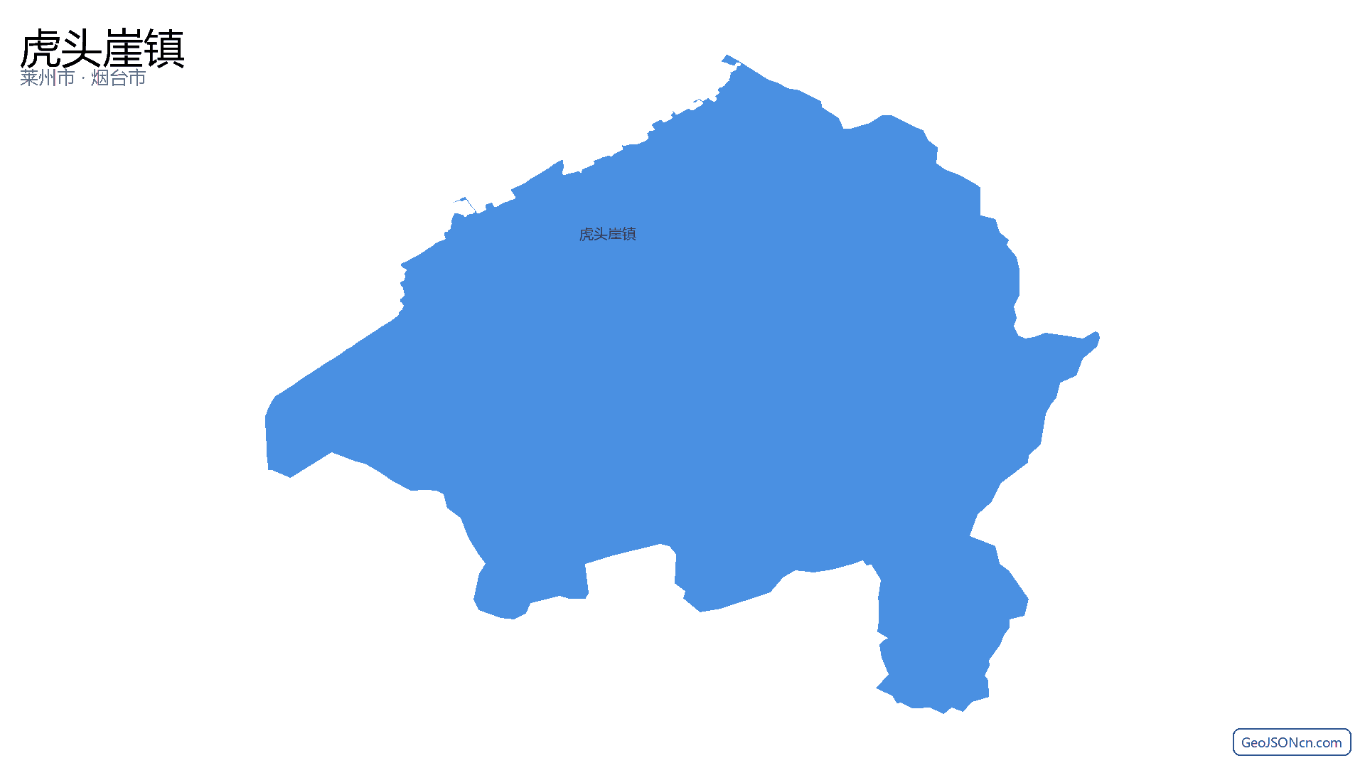 虎头崖镇行政区划边界地图（莱州市·烟台市）,提供GeoJSON、SHP矢量边界数据下载及高清地图大图(PNG/JPG) - GeoJSONcn.com