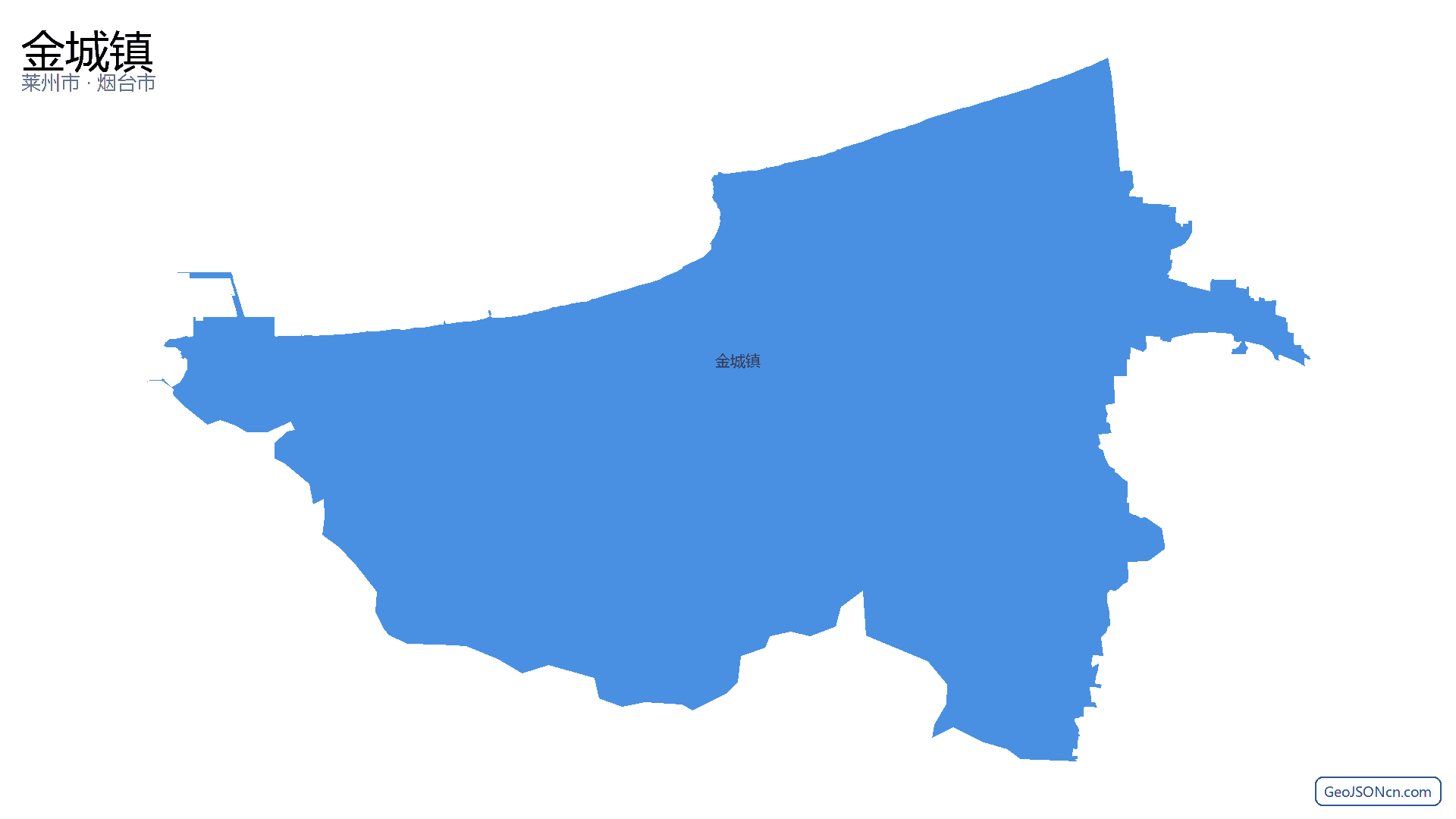 金城镇行政区划边界地图（莱州市·烟台市）,提供GeoJSON、SHP矢量边界数据下载及高清地图大图(PNG/JPG) - GeoJSONcn.com