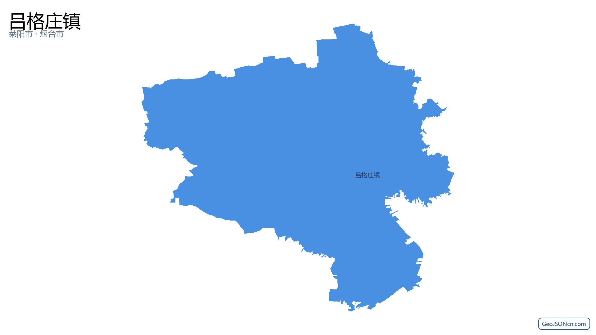 吕格庄镇行政区划边界地图（莱阳市·烟台市）,提供GeoJSON、SHP矢量边界数据下载及高清地图大图(PNG/JPG) - GeoJSONcn.com
