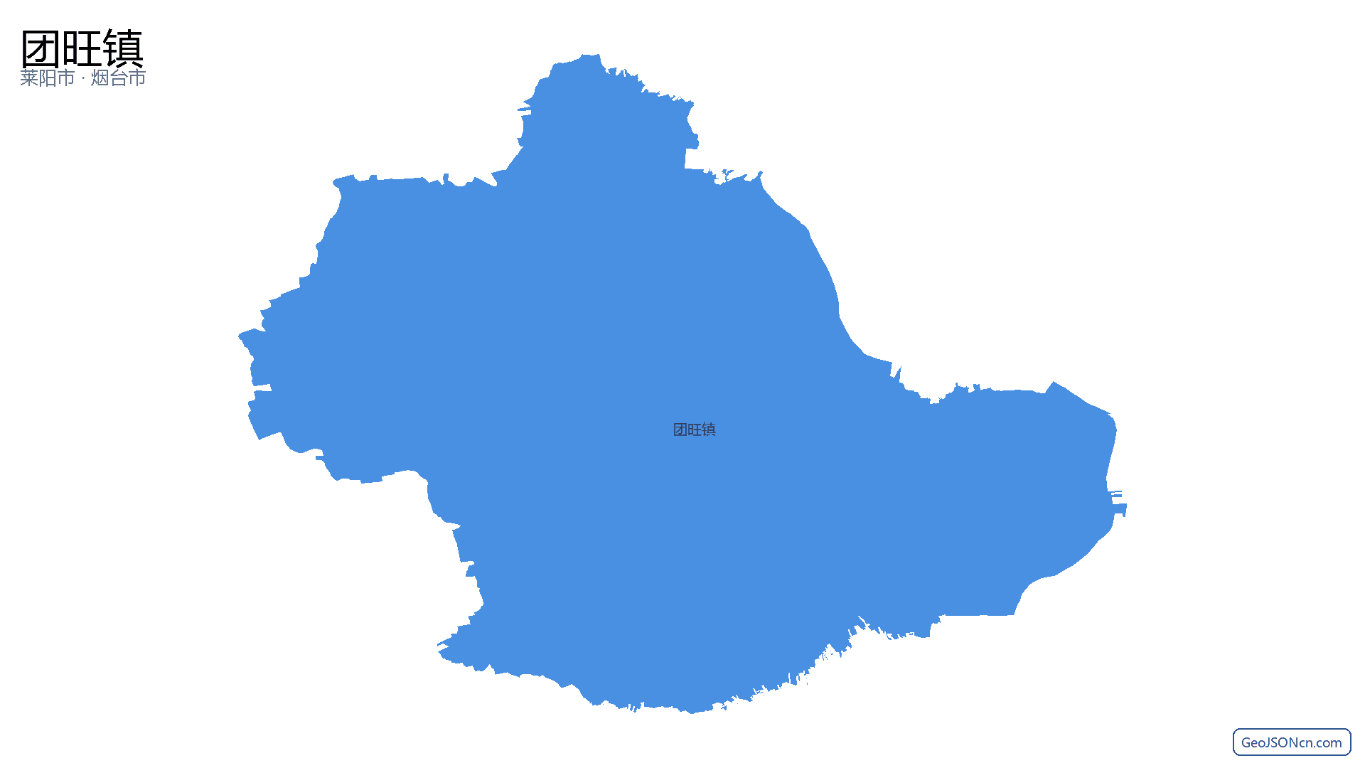 团旺镇行政区划边界地图（莱阳市·烟台市）,提供GeoJSON、SHP矢量边界数据下载及高清地图大图(PNG/JPG) - GeoJSONcn.com