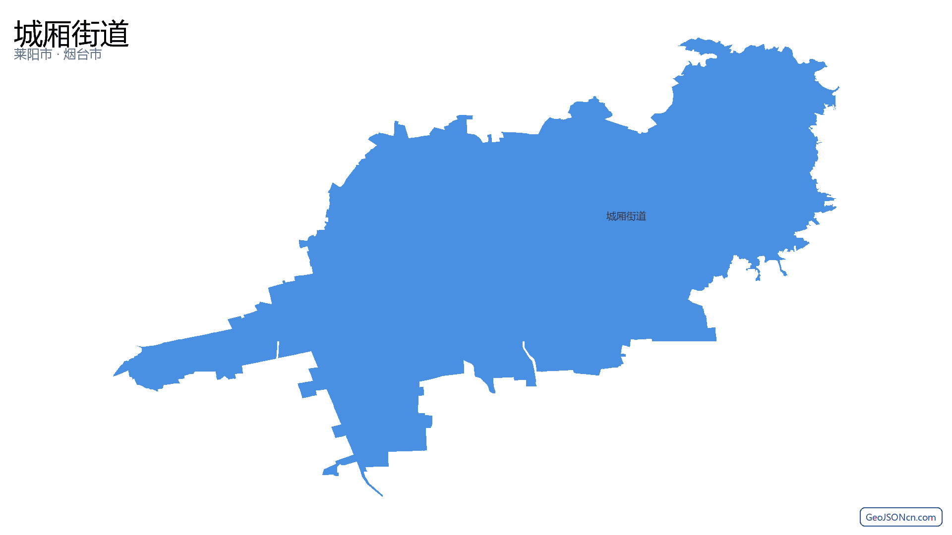 城厢街道行政区划边界地图（莱阳市·烟台市）,提供GeoJSON、SHP矢量边界数据下载及高清地图大图(PNG/JPG) - GeoJSONcn.com