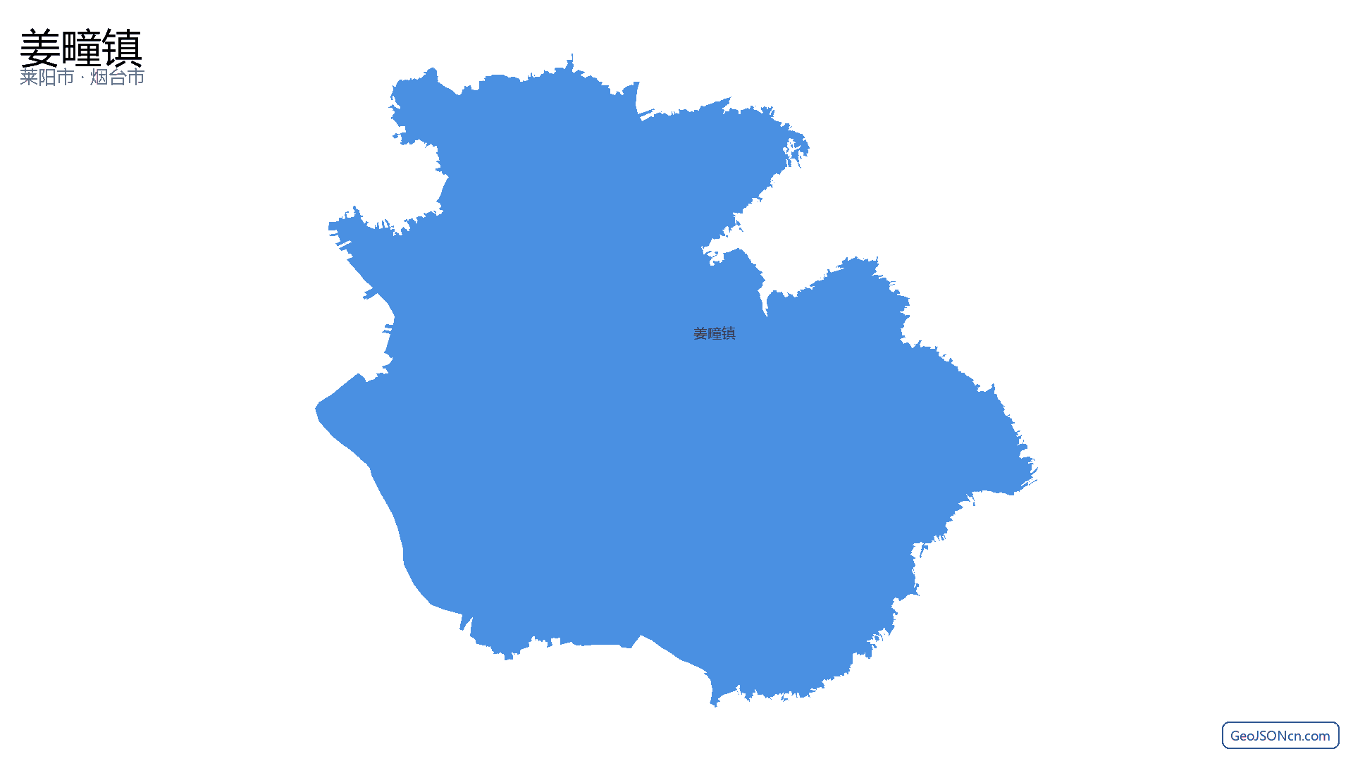 姜疃镇行政区划边界地图(莱阳市·烟台市),提供GeoJSON、SHP矢量边界数据下载及高清地图大图(PNG/JPG) - GeoJSONcn.com