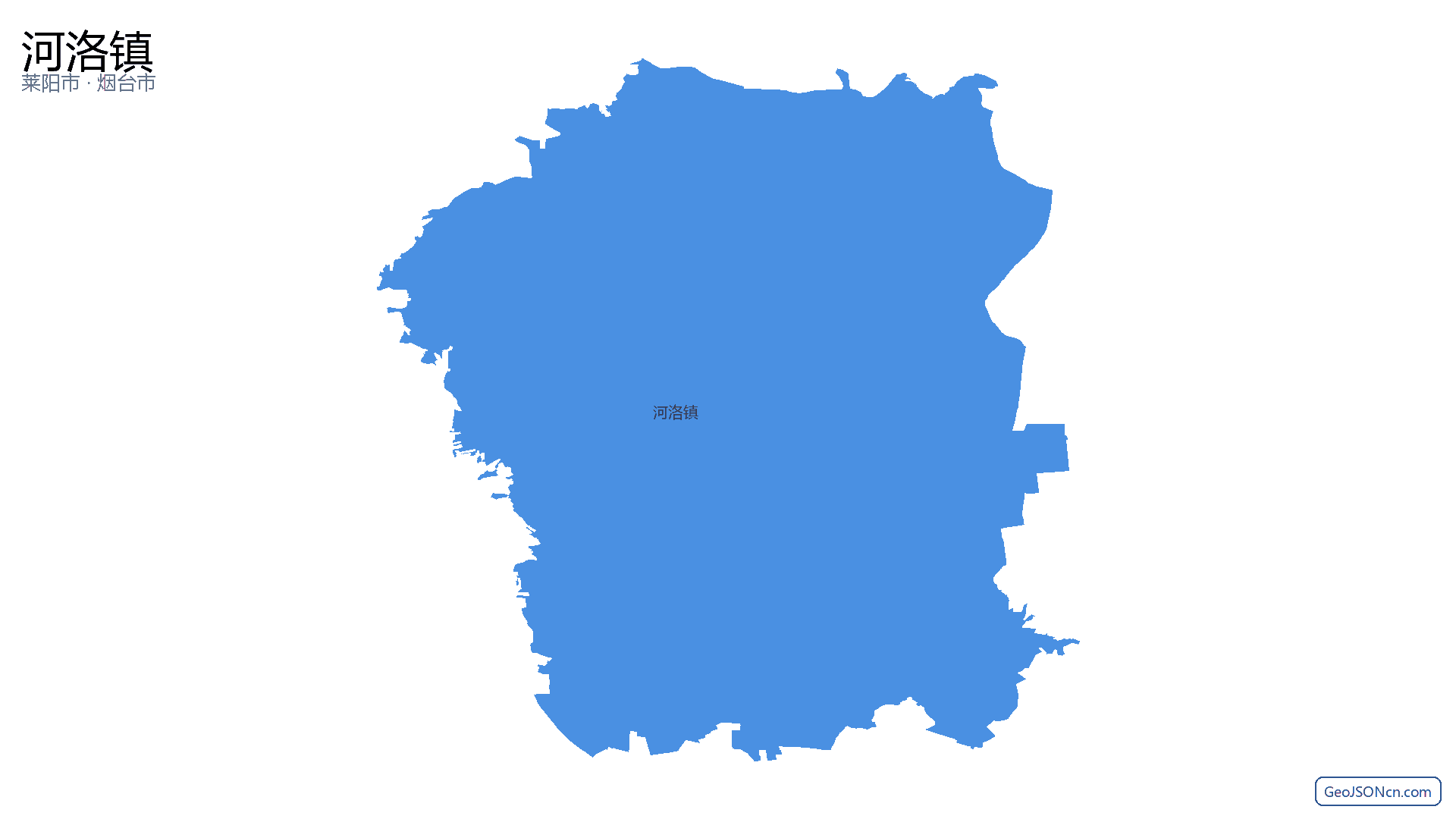 河洛镇行政区划边界地图（莱阳市·烟台市）,提供GeoJSON、SHP矢量边界数据下载及高清地图大图(PNG/JPG) - GeoJSONcn.com