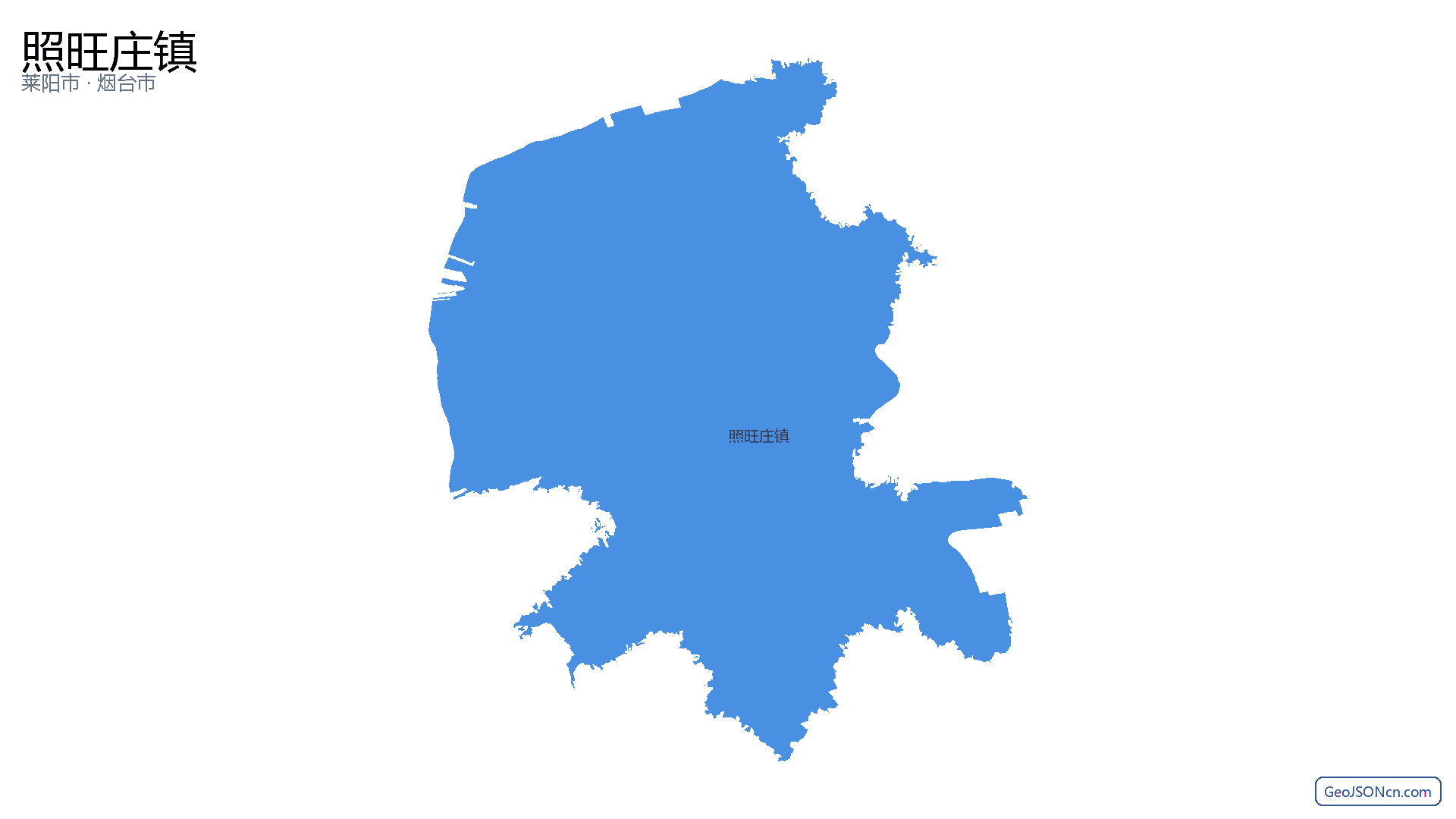 照旺庄镇行政区划边界地图（莱阳市·烟台市）,提供GeoJSON、SHP矢量边界数据下载及高清地图大图(PNG/JPG) - GeoJSONcn.com
