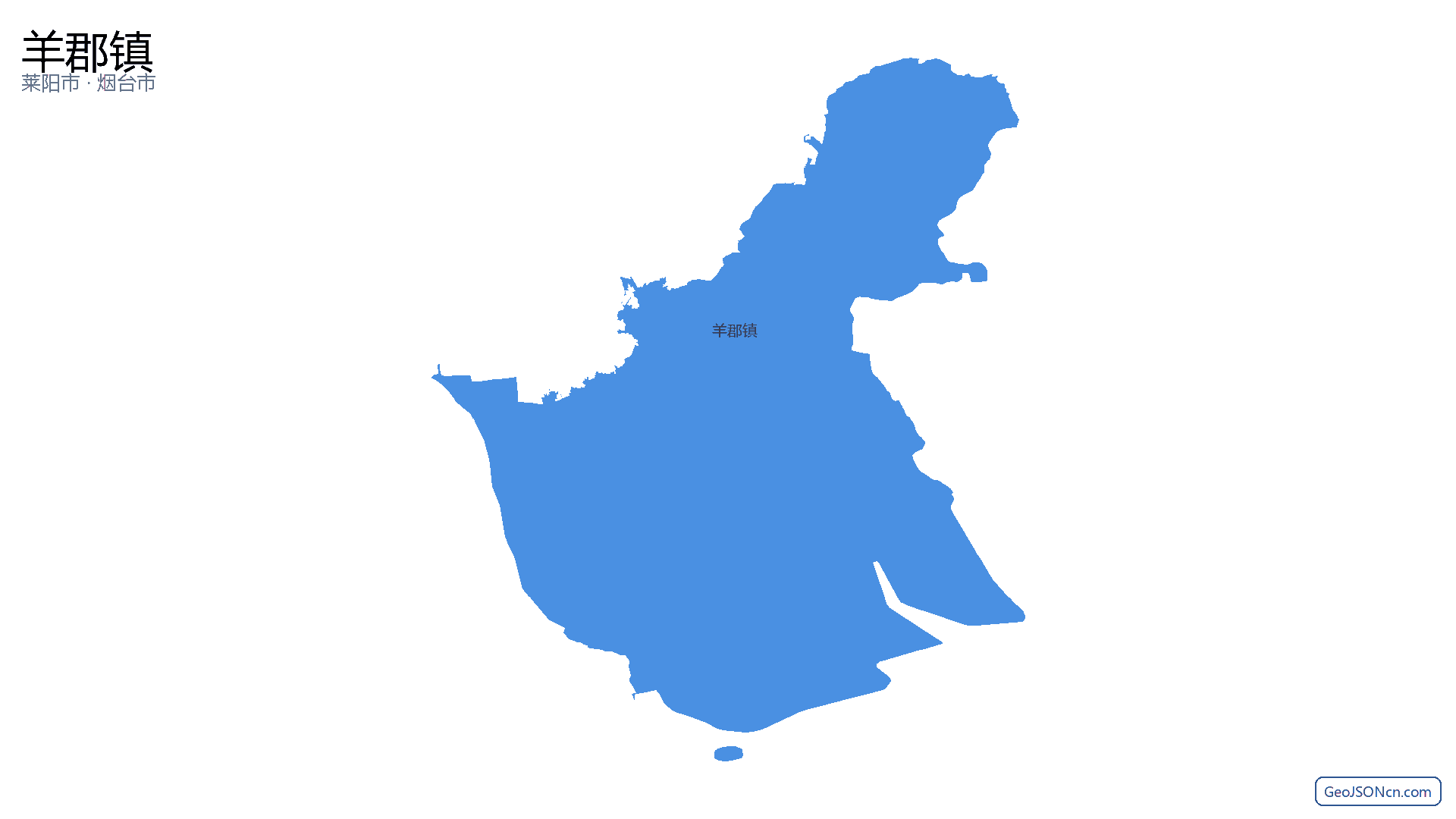 羊郡镇行政区划边界地图（莱阳市·烟台市）,提供GeoJSON、SHP矢量边界数据下载及高清地图大图(PNG/JPG) - GeoJSONcn.com