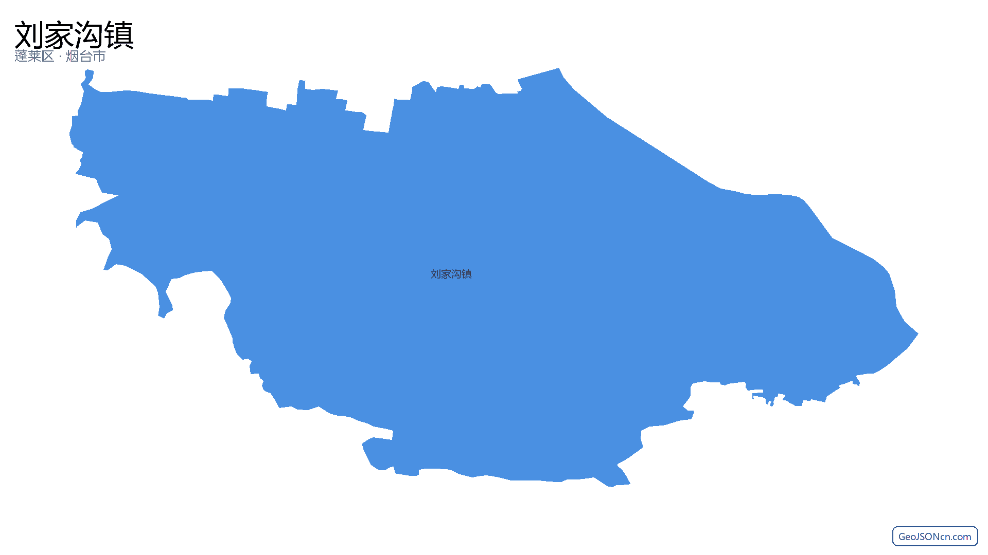 刘家沟镇行政区划边界地图(蓬莱区·烟台市),提供GeoJSON、SHP矢量边界数据下载及高清地图大图(PNG/JPG) - GeoJSONcn.com